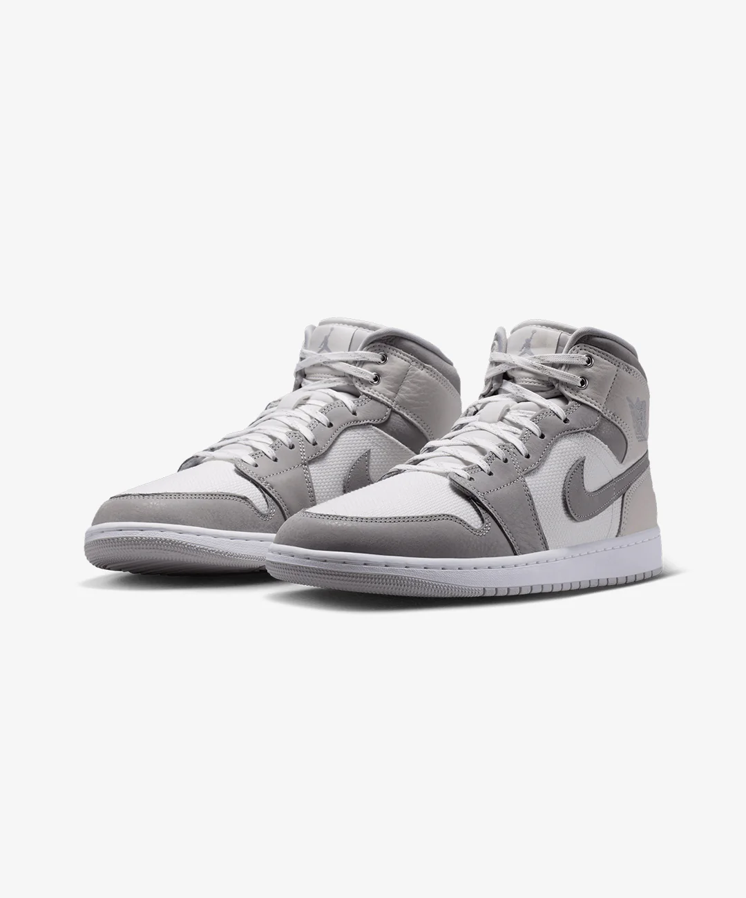 JORDAN | AIR JORDAN 1 MID SE { SUMMIT WHITE/LT SMOKE GREY-PHANTOM-SAIL - Image 3