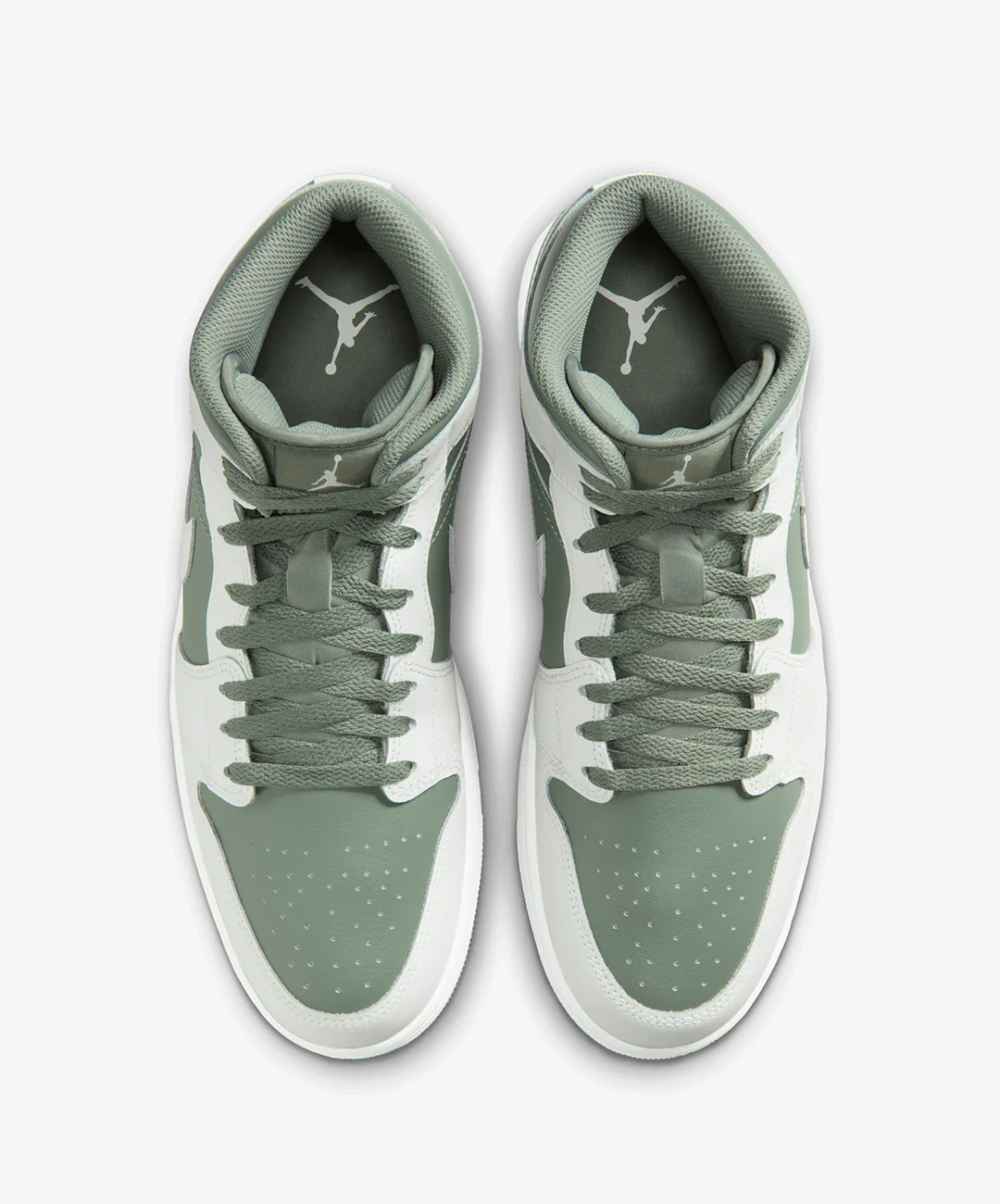 JORDAN | AIR JORDAN 1 MID { SUMMIT WHITE/VINTAGE LICHEN - Image 2