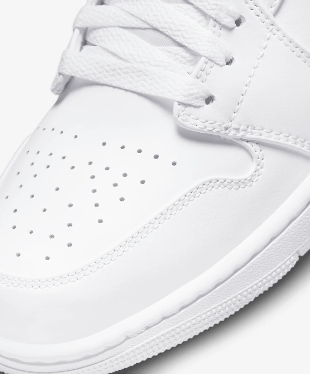 JORDAN | AIR JORDAN 1 MID { WHITE/WHITE-WHITE - Image 5