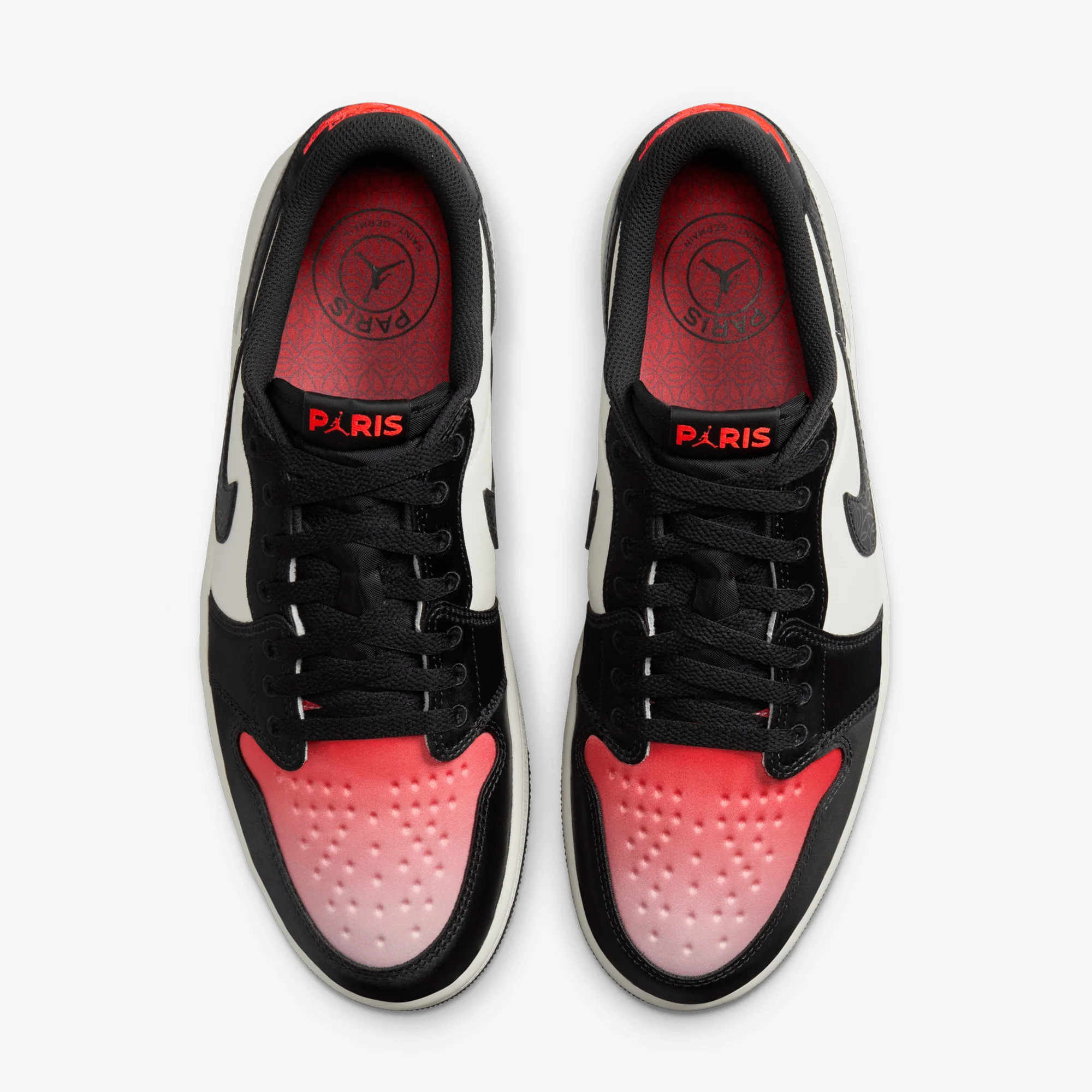 JORDAN | AIR JORDAN 1 RETRO LOW PARIS SAINT-GERMAIN { SAIL/OFF NOIR-INFRARED 23-PINK OXFORD - Image 2