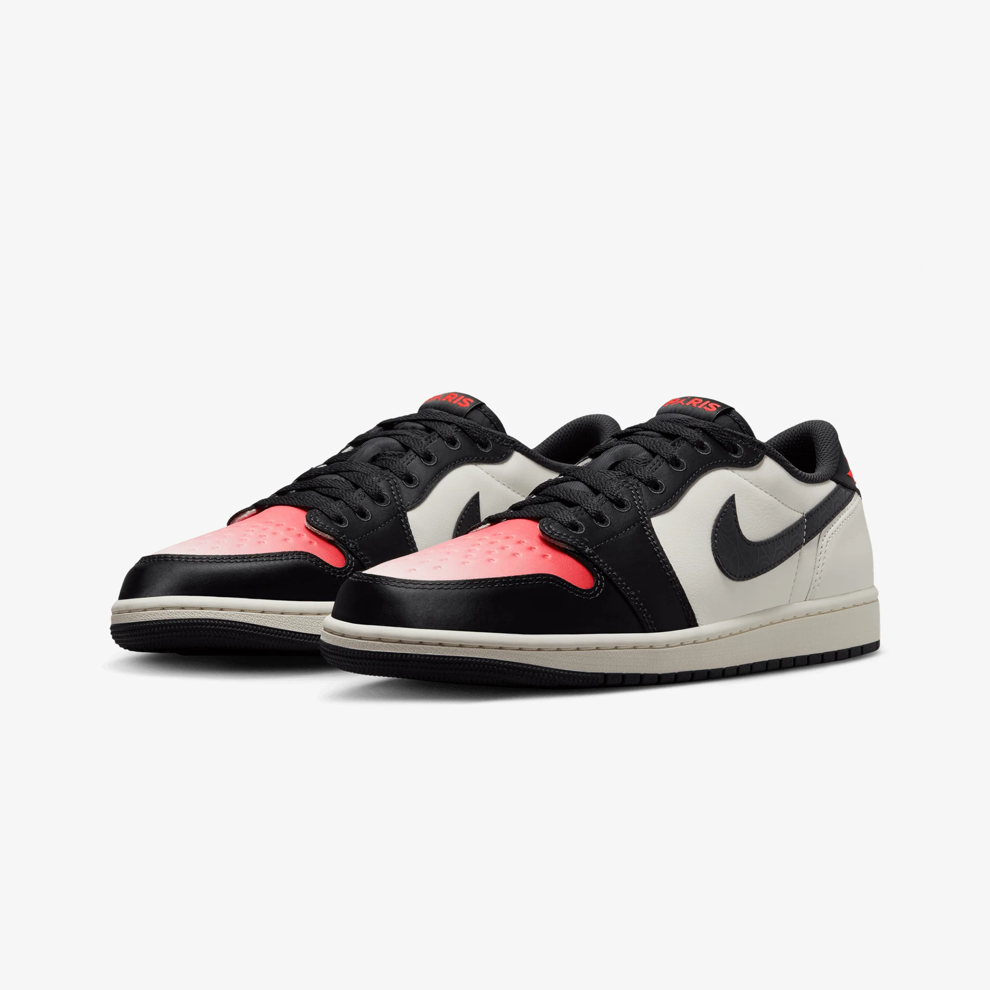 JORDAN | AIR JORDAN 1 RETRO LOW PARIS SAINT-GERMAIN { SAIL/OFF NOIR-INFRARED 23-PINK OXFORD - Image 3