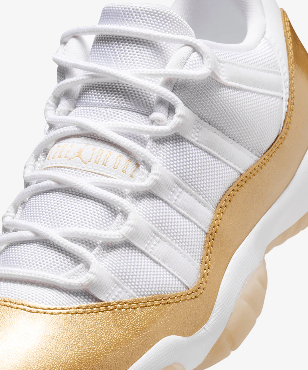 JORDAN | AIR JORDAN 11 RETRO LOW "MOTHER'S DAY" { WHITE/TEAM GOLD/METALLIC GOLD - Image 6