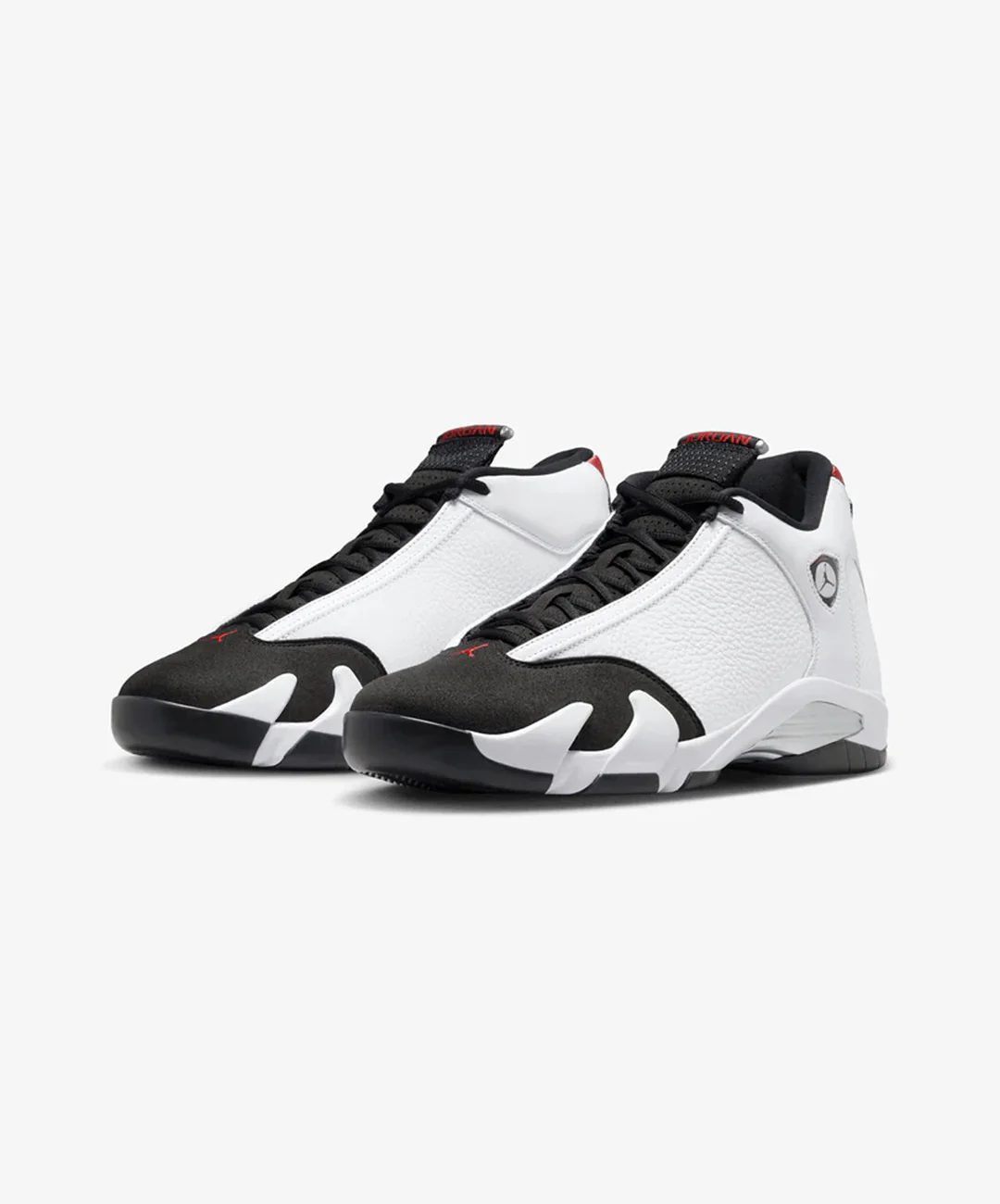 JORDAN | AIR JORDAN 14 RETRO "BLACK TOE" { WHITE/VARSITY RED-BLACK-METALLIC SILVER - Image 3