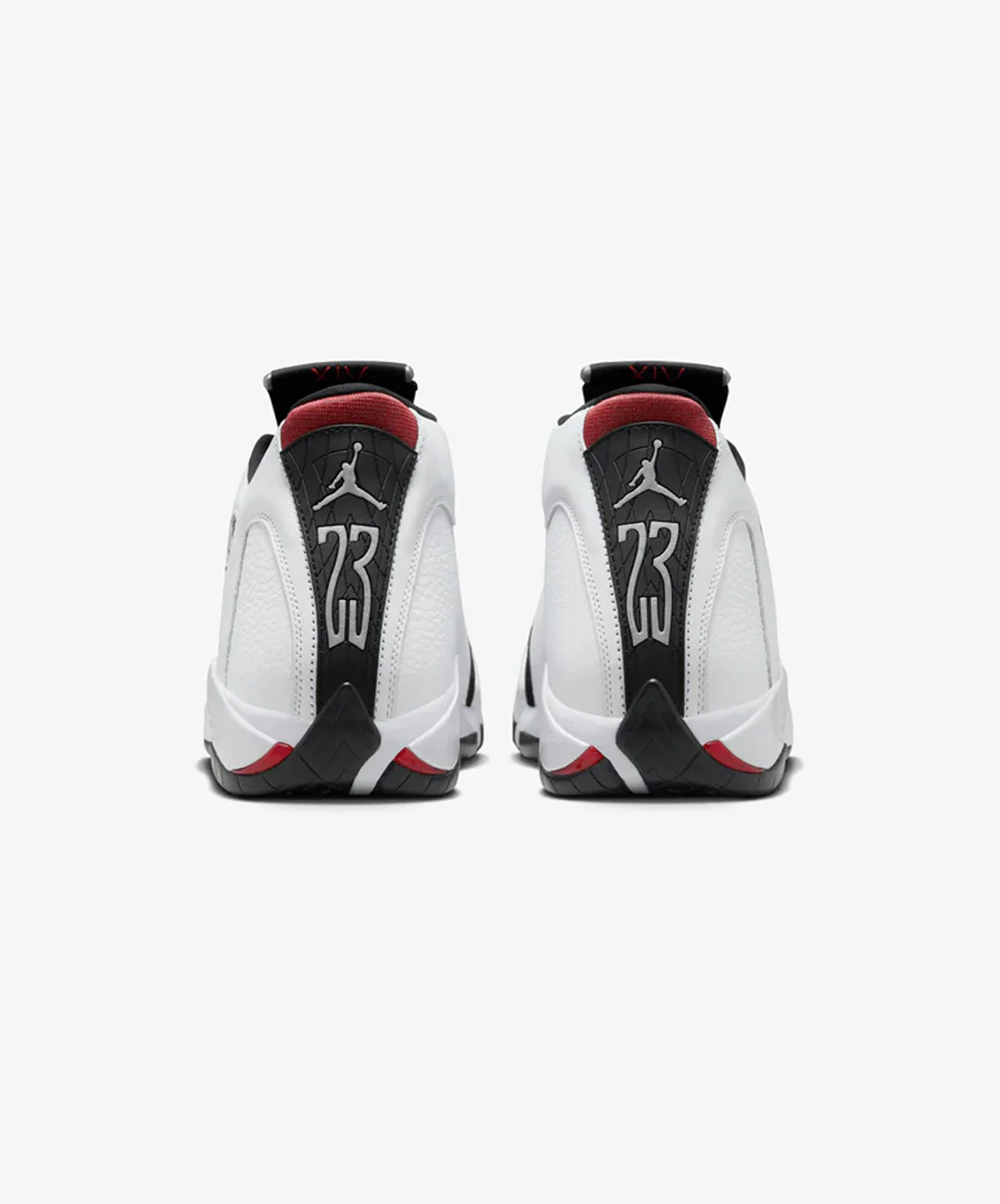 JORDAN | AIR JORDAN 14 RETRO "BLACK TOE" { WHITE/VARSITY RED-BLACK-METALLIC SILVER - Image 4