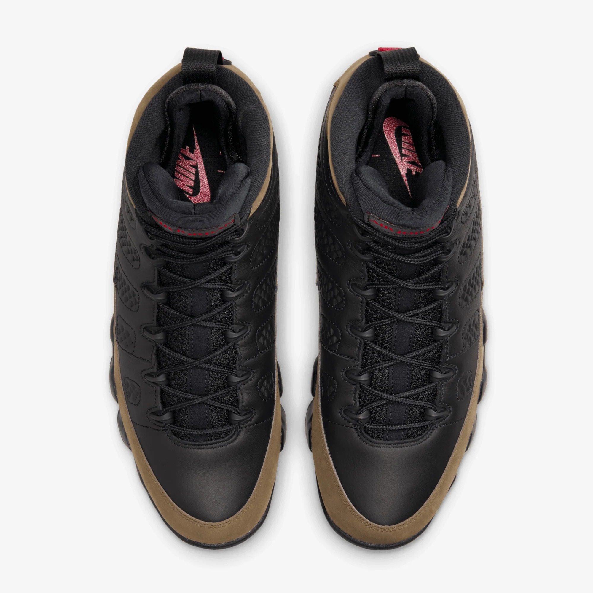 Jordan | AIR JORDAN 9 RETRO { BLACK/TRUE RED-LIGHT OLIVE - Image 2
