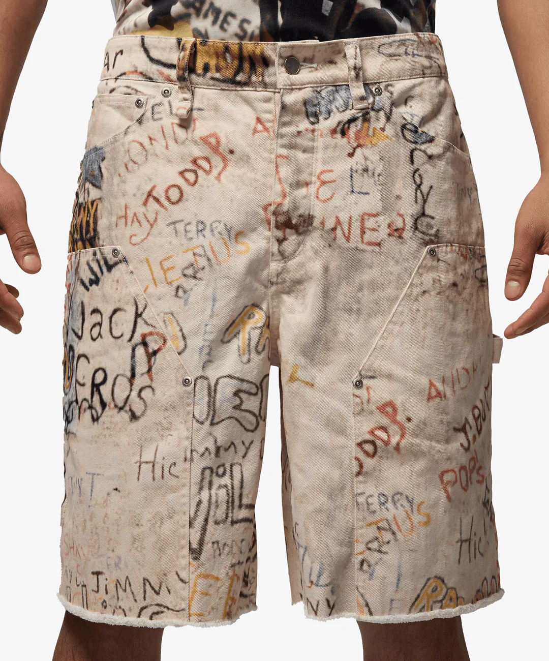 JORDAN | AIR JORDAN PRINTED SHORTS { WHITE