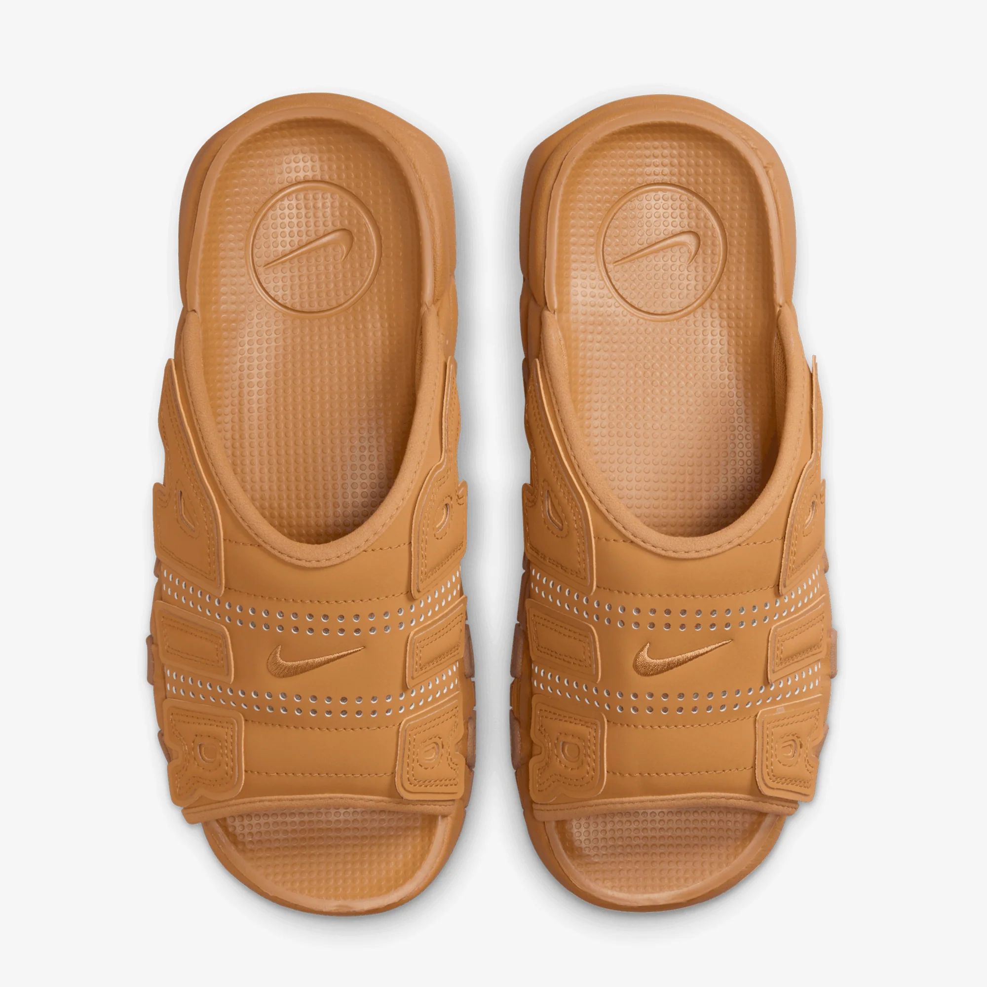 JORDAN | AIR MORE UPTEMPO { FLAX/FLAX-GUM MED BROWN-CLEAR - Image 2