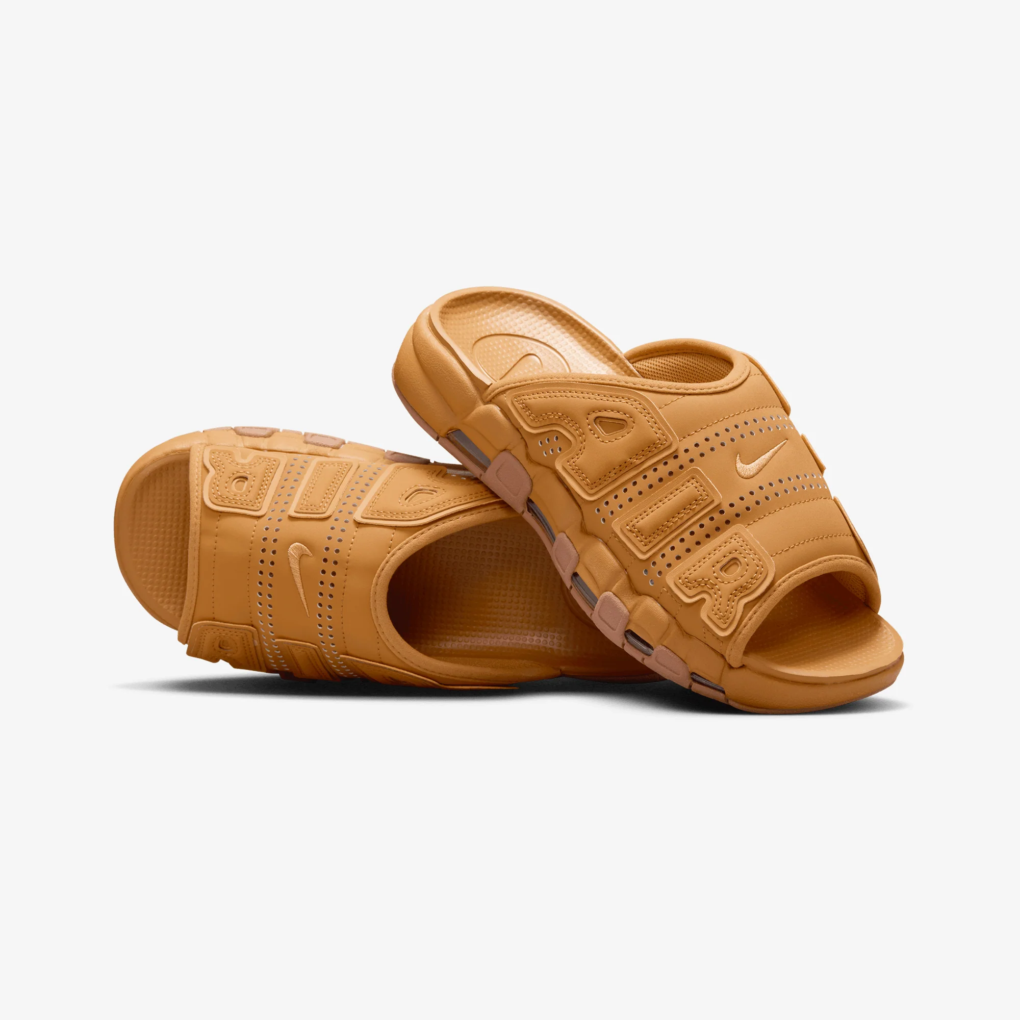 JORDAN | AIR MORE UPTEMPO { FLAX/FLAX-GUM MED BROWN-CLEAR - Image 3
