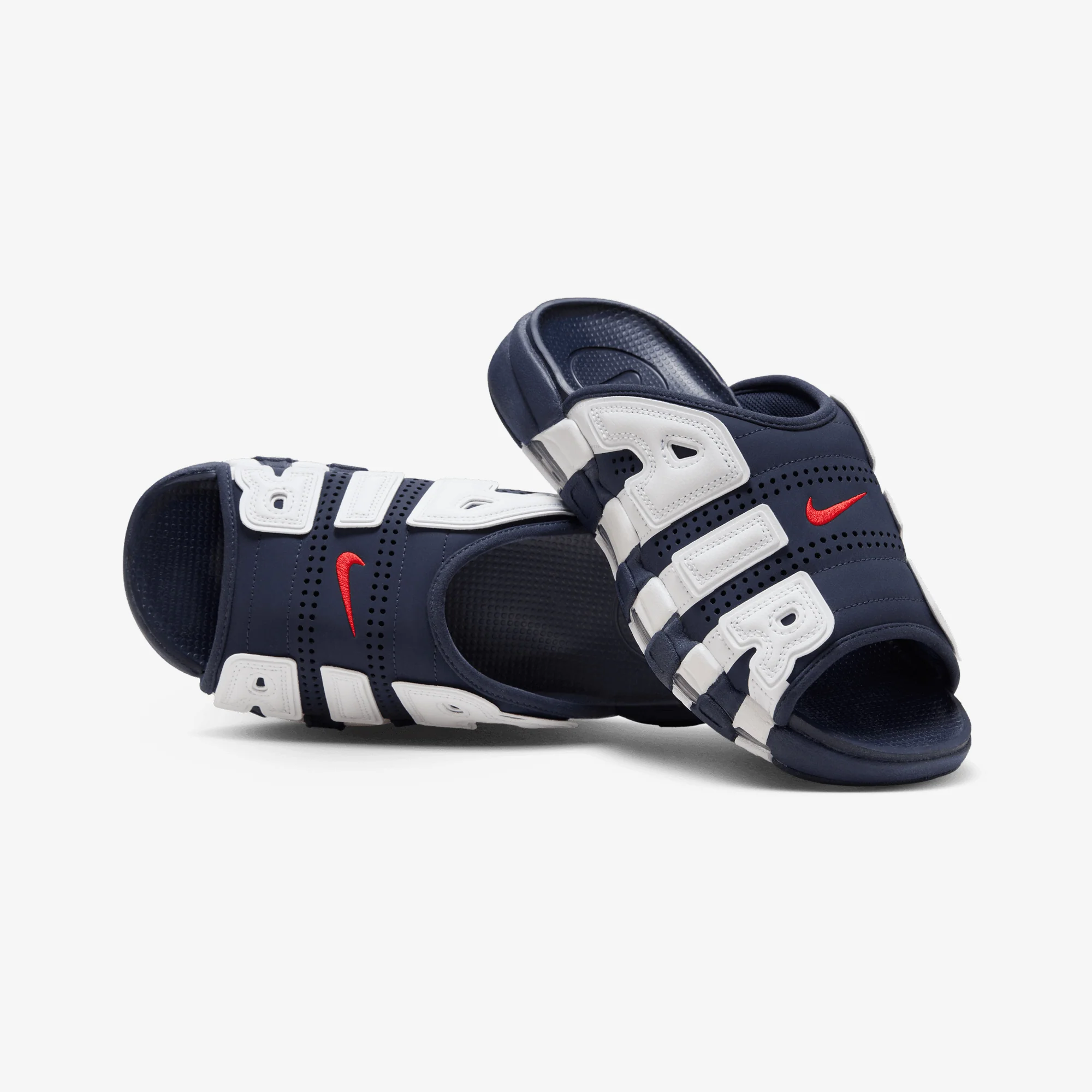 JORDAN | AIR MORE UPTEMPO { MIDNIGHT NAVY/UNIVERSITY RED-WHITE-CLEAR - Image 3
