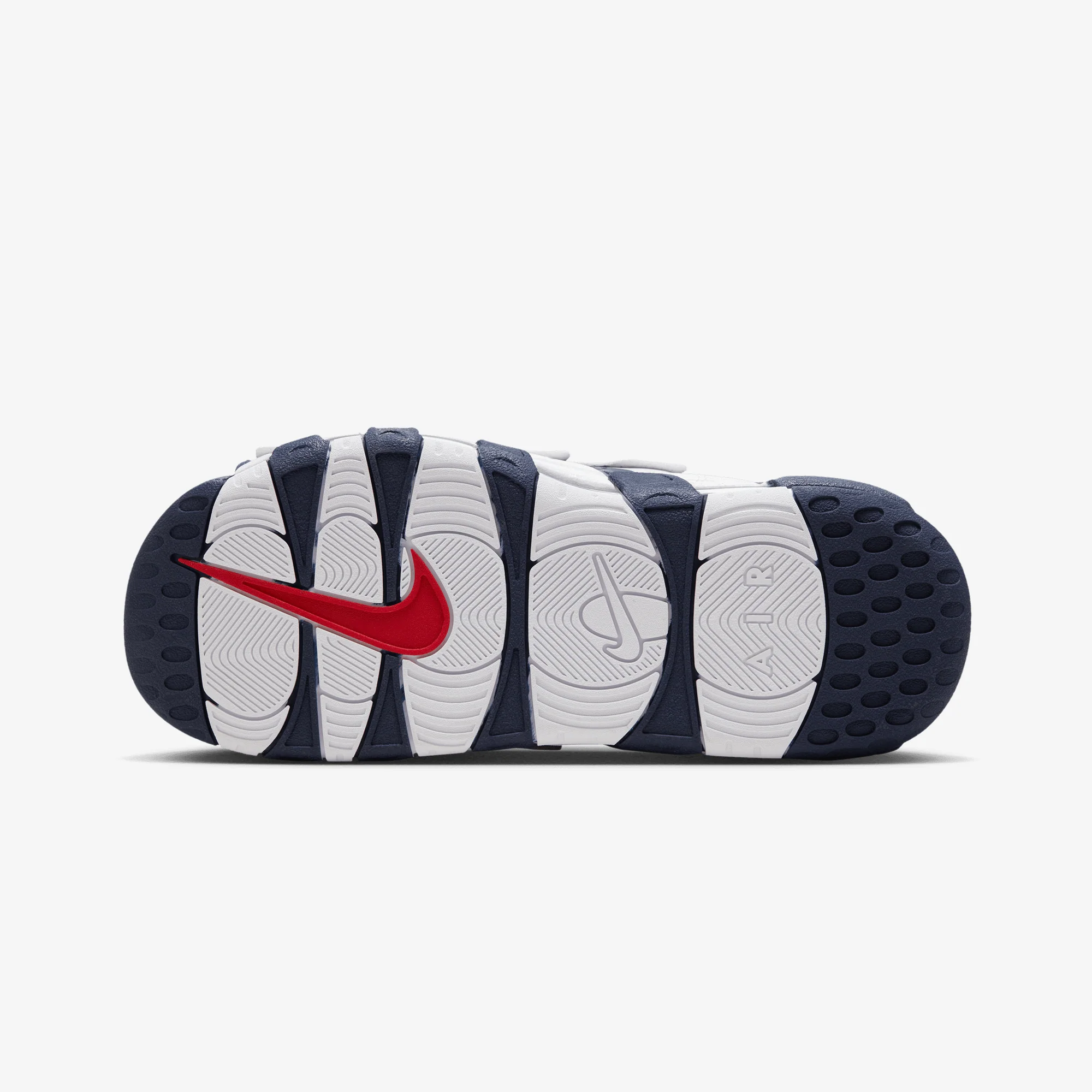 JORDAN | AIR MORE UPTEMPO { MIDNIGHT NAVY/UNIVERSITY RED-WHITE-CLEAR - Image 5