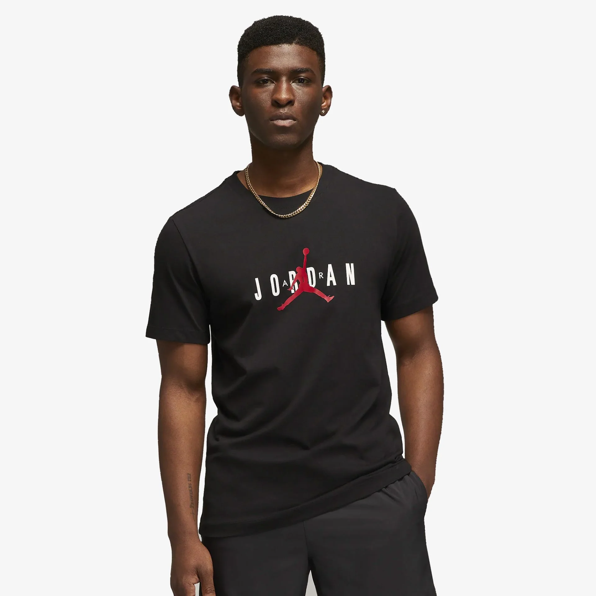 Jordan | JORDAN AIR T-SHIRT { BLACK / GYM RED