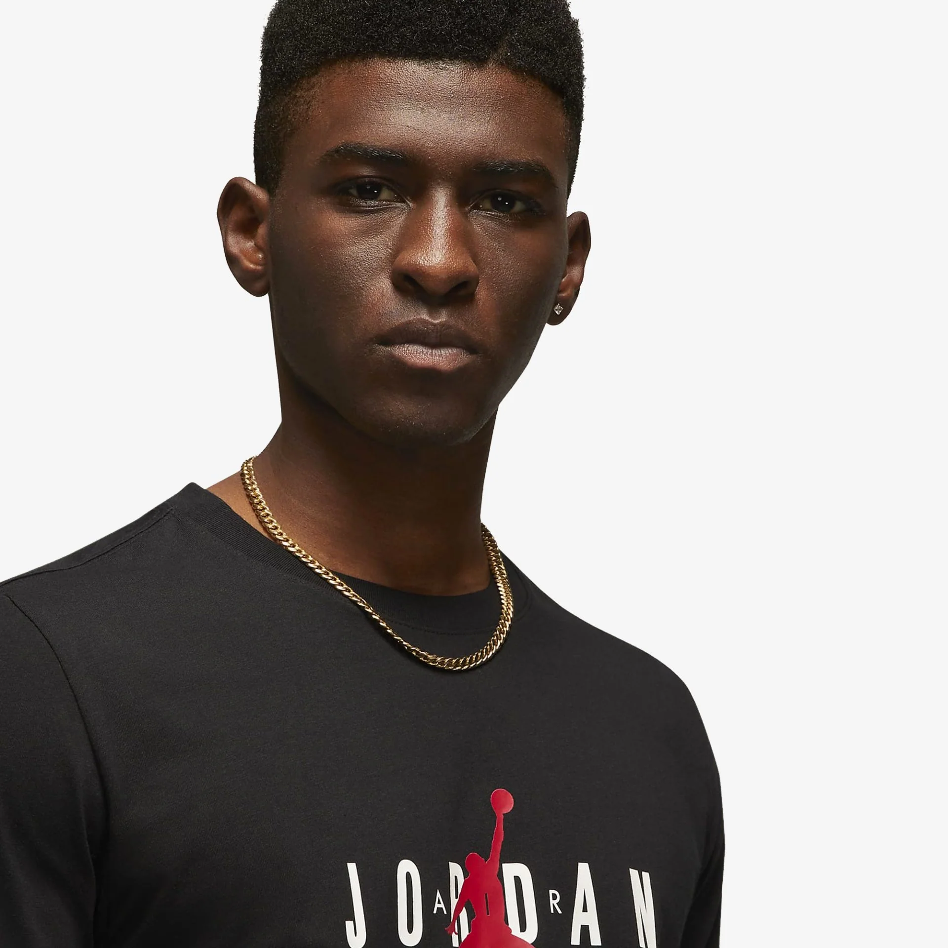 Jordan | JORDAN AIR T-SHIRT { BLACK / GYM RED - Image 3