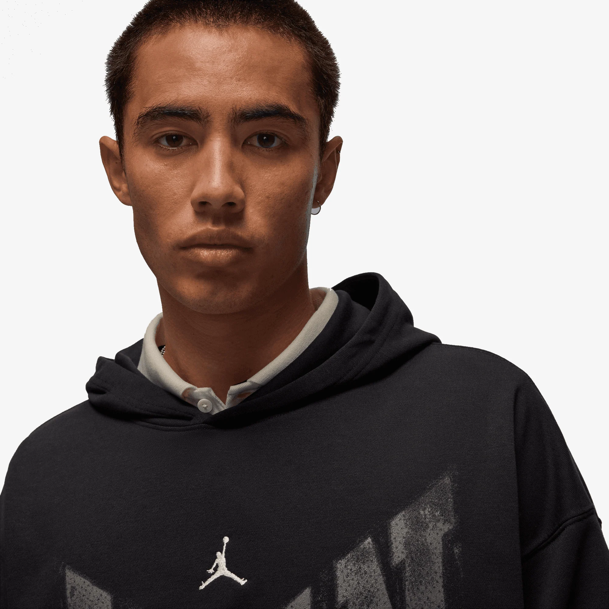 JORDAN | BROOKLYN COLLEGIATE PULLOVER HOODIE { BLACK/SAIL - Image 3