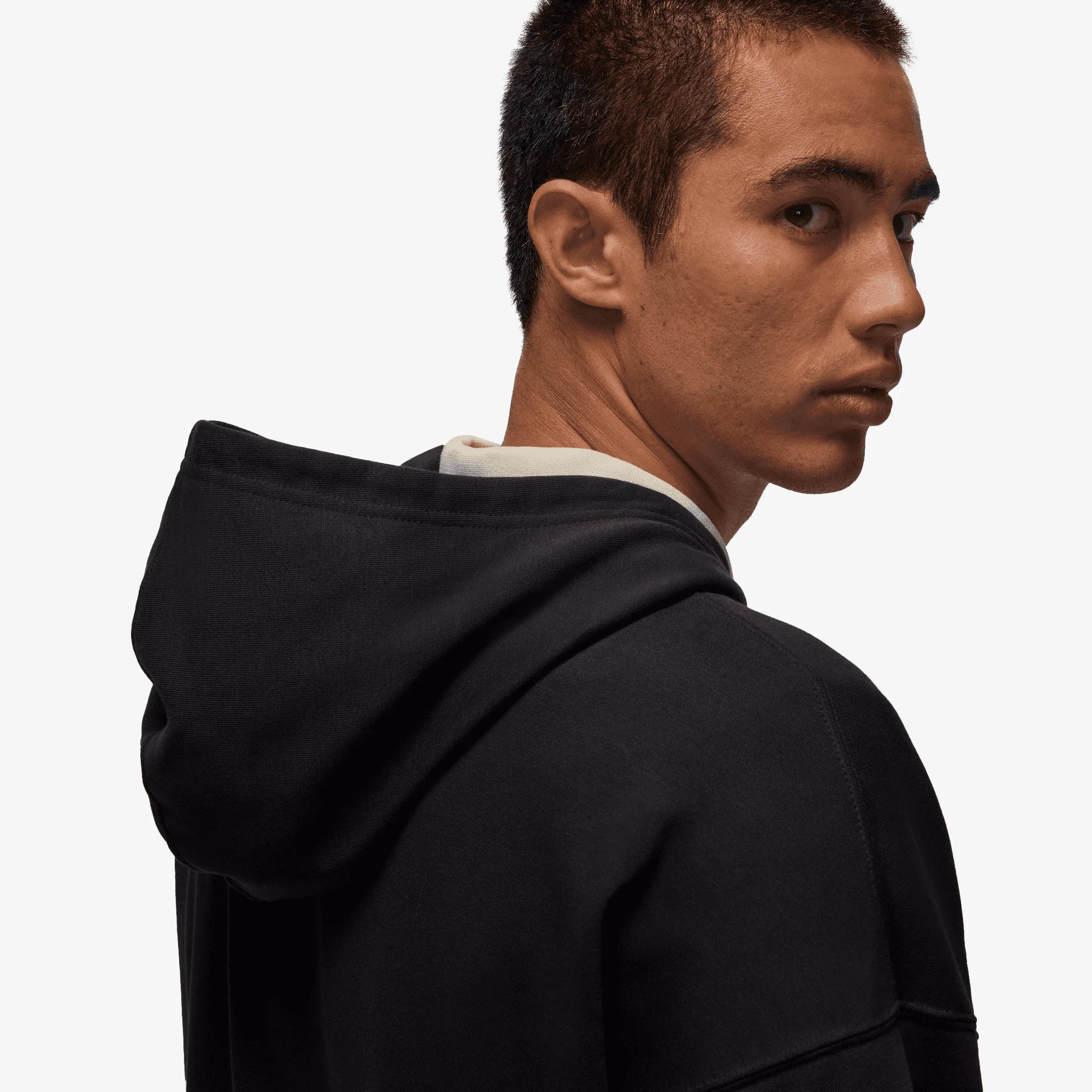JORDAN | BROOKLYN COLLEGIATE PULLOVER HOODIE { BLACK/SAIL - Image 4