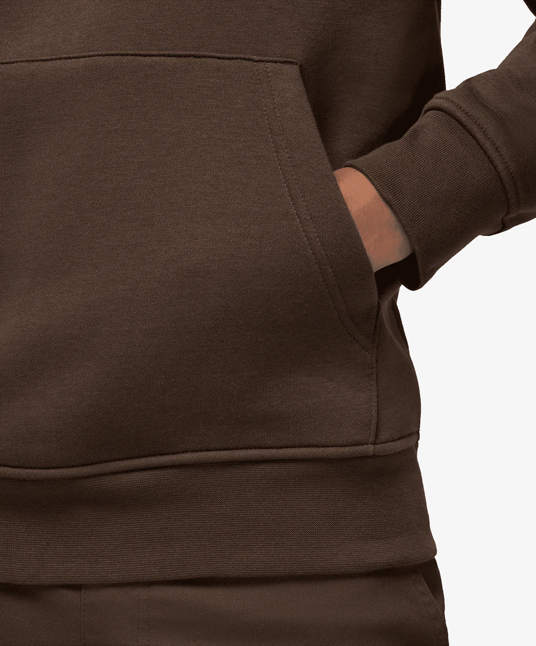 JORDAN | BROOKLYN FLEECE PULLOVER HOODIE { BAROQUE BROWN/SAIL - Image 4