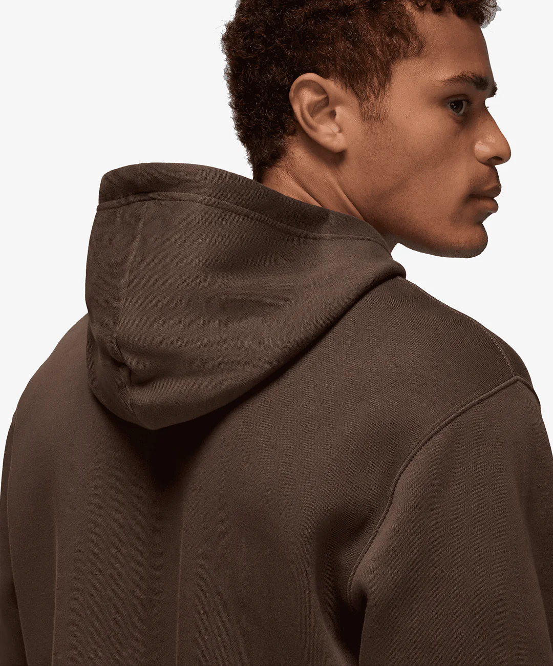 JORDAN | BROOKLYN FLEECE PULLOVER HOODIE { BAROQUE BROWN/SAIL - Image 5
