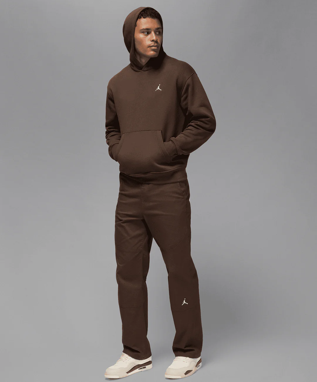 JORDAN | BROOKLYN FLEECE PULLOVER HOODIE { BAROQUE BROWN/SAIL - Image 7