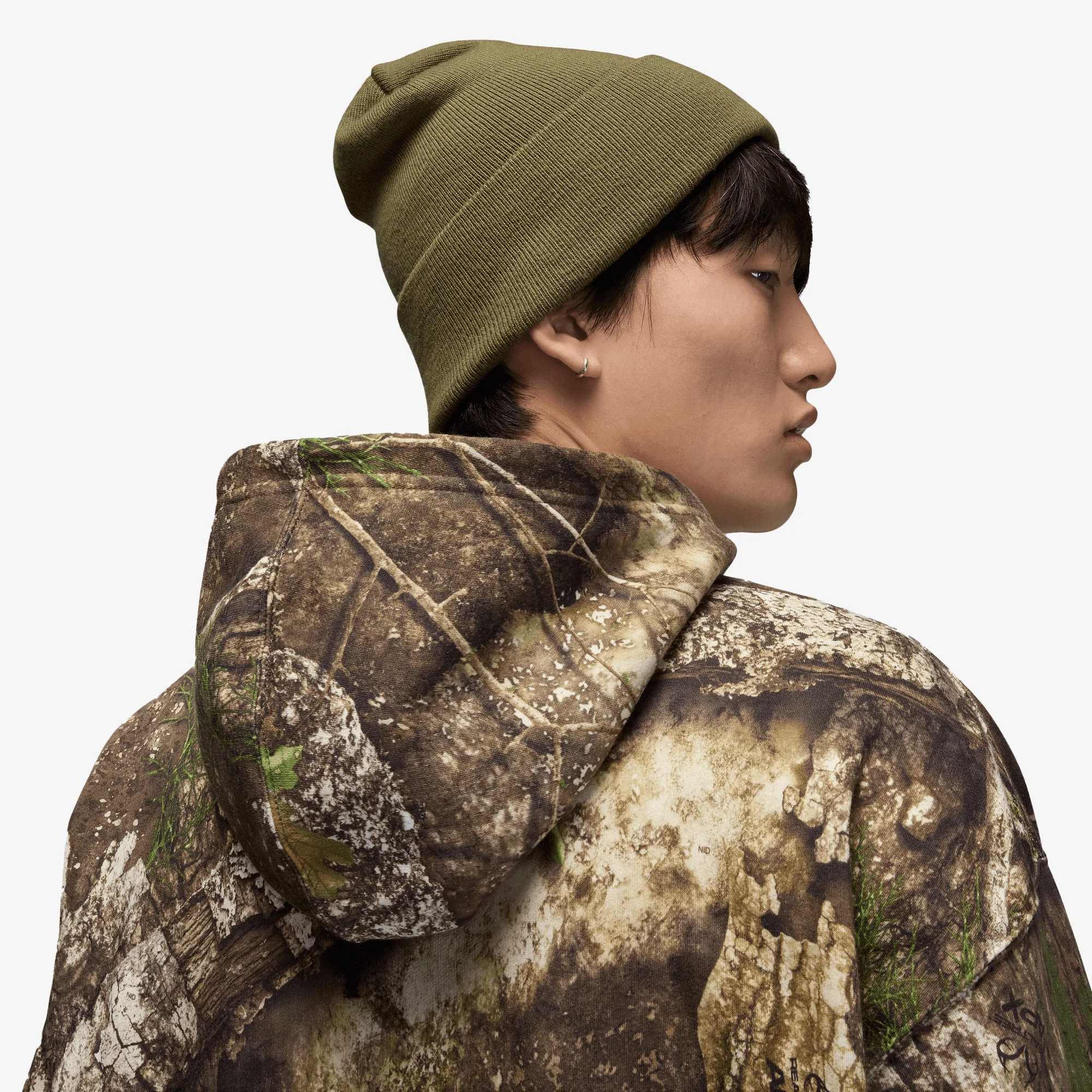 JORDAN | BROOKLYN FLEECE REALTREE PULLOVER HOODIE { MEDIUM OLIVE/SAIL - Image 5