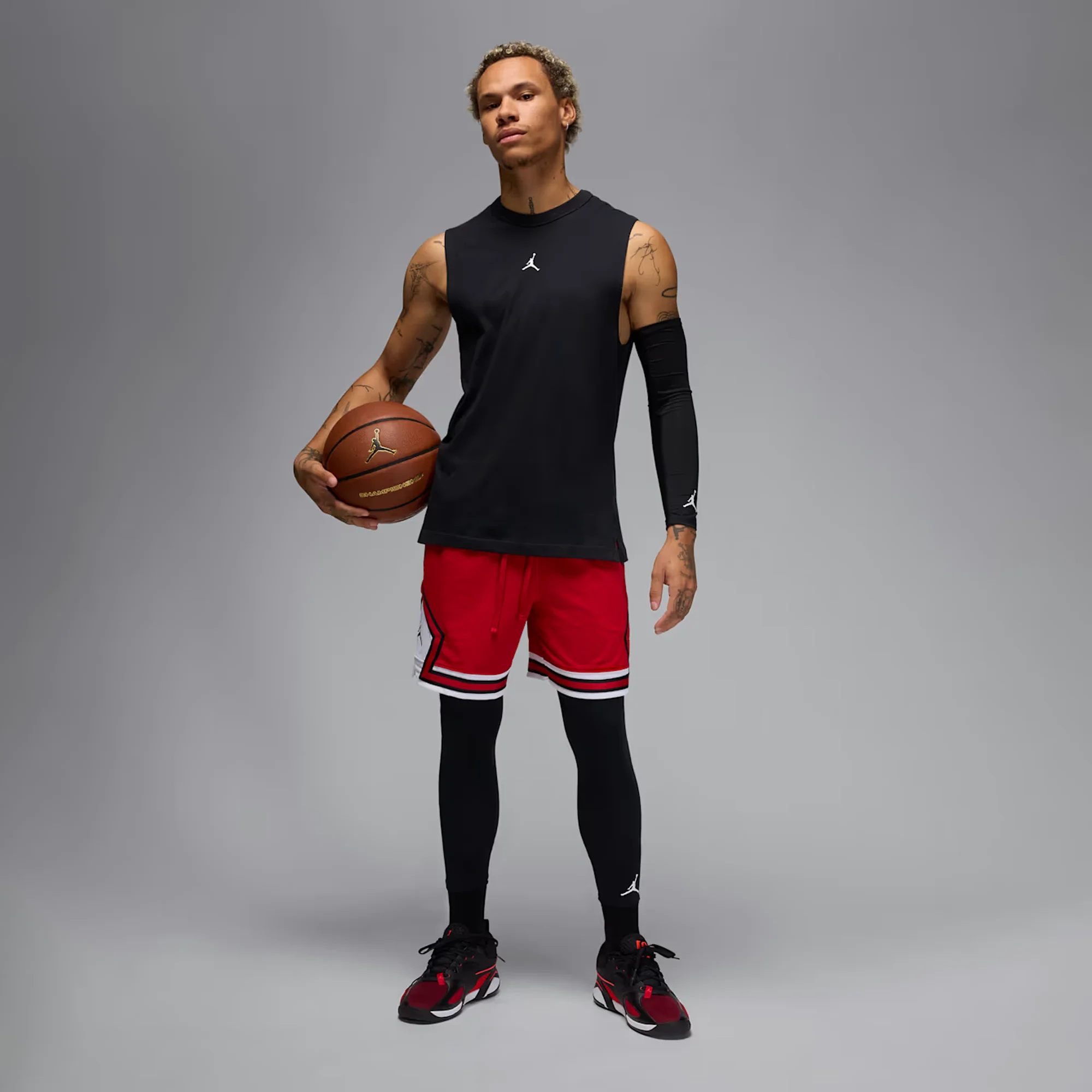 Jordan | DRI-FIT MESH DIAMOND SHORTS { GYM RED/WHITE/BLACK - Image 6