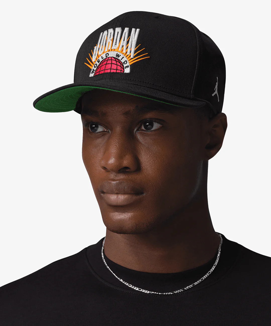 Jordan | ESSENTIALS PRO STRUCTURED FLAT BILL HAT { BLACK/KELLY GREEN/SAIL