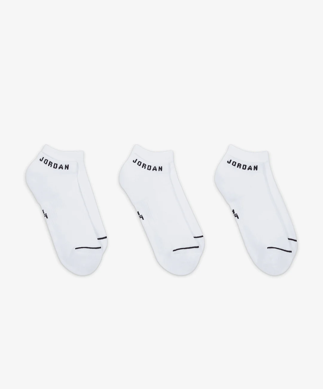 Jordan | EVERYDAY NO-SHOW SOCKS (3 PAIRS) { WHITE/BLACK - Image 2
