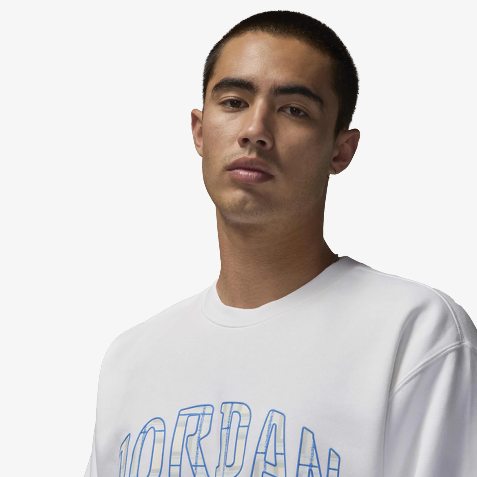 JORDAN | FLEECE CREW-NECK SWEATSHIRT { WHITE - Image 3