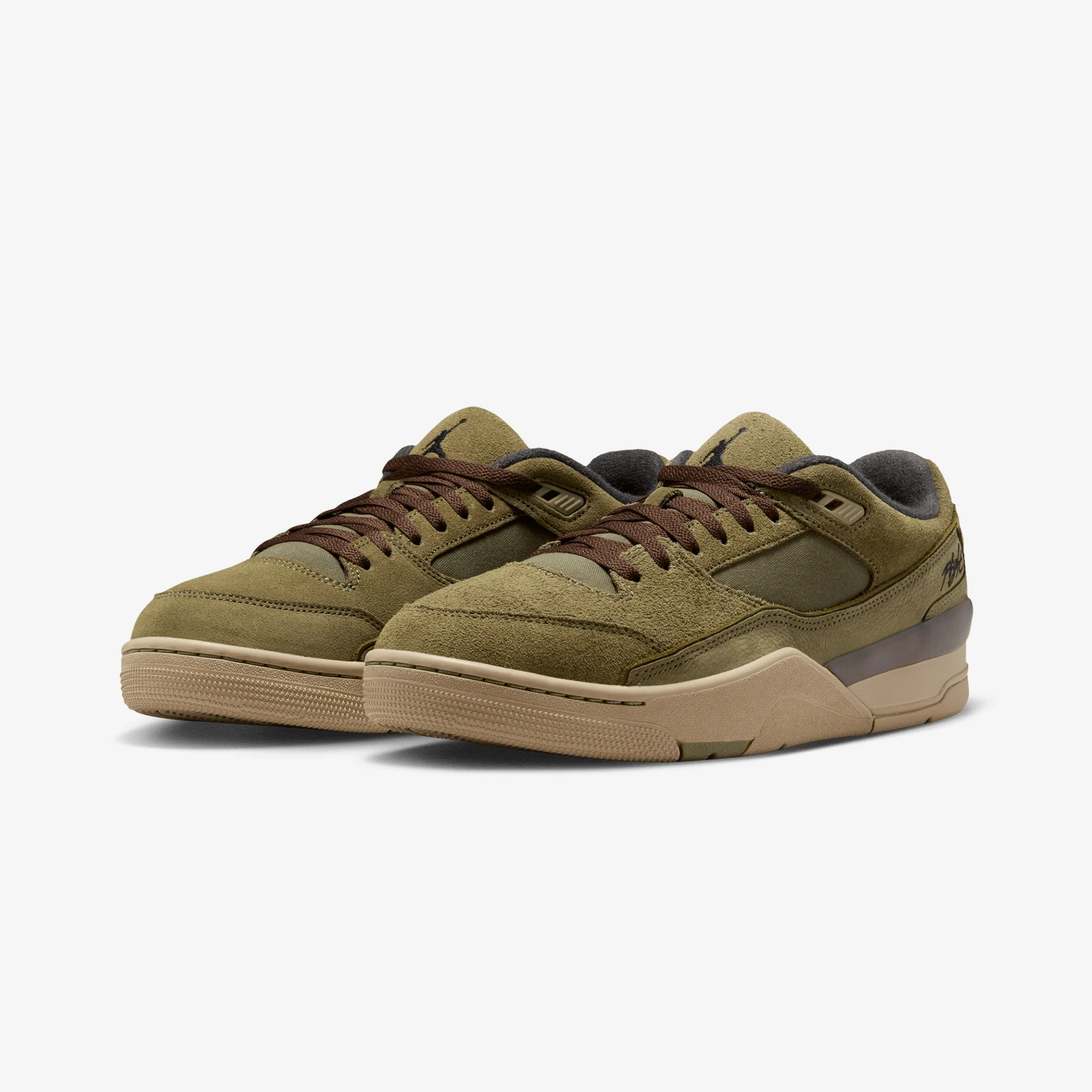 Jordan | FLIGHT COURT { MEDIUM OLIVE/BLACK-KHAKI-BAROQUE BROWN - Image 3