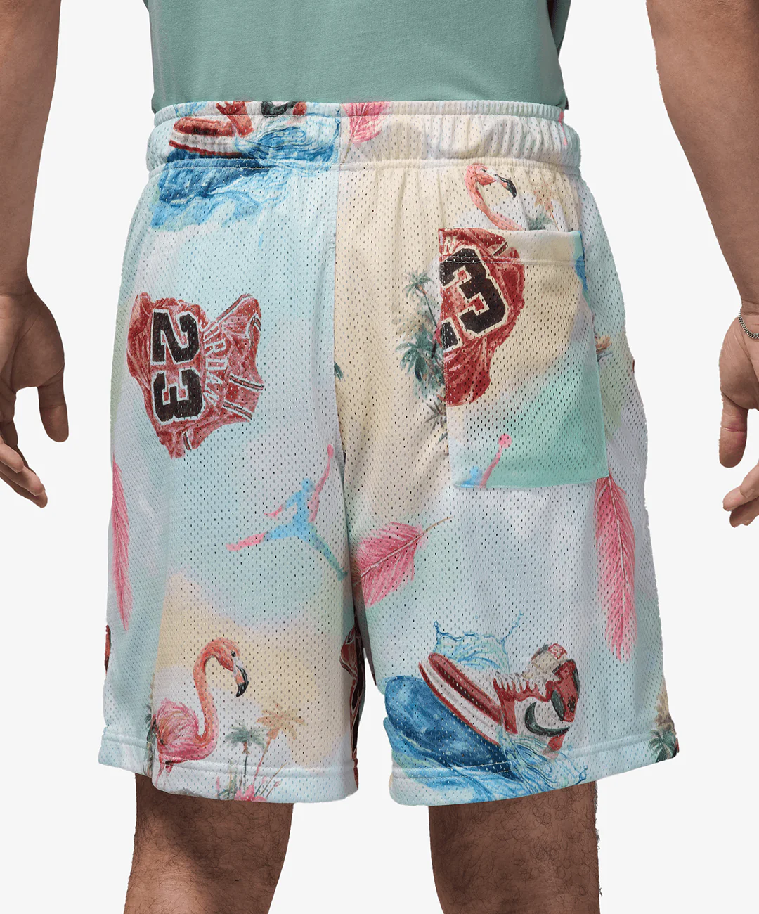 JORDAN | JORDAN ESSENTIALS PRINTED MESH SHORTS { SAIL/GLACIER BLUE - Image 2