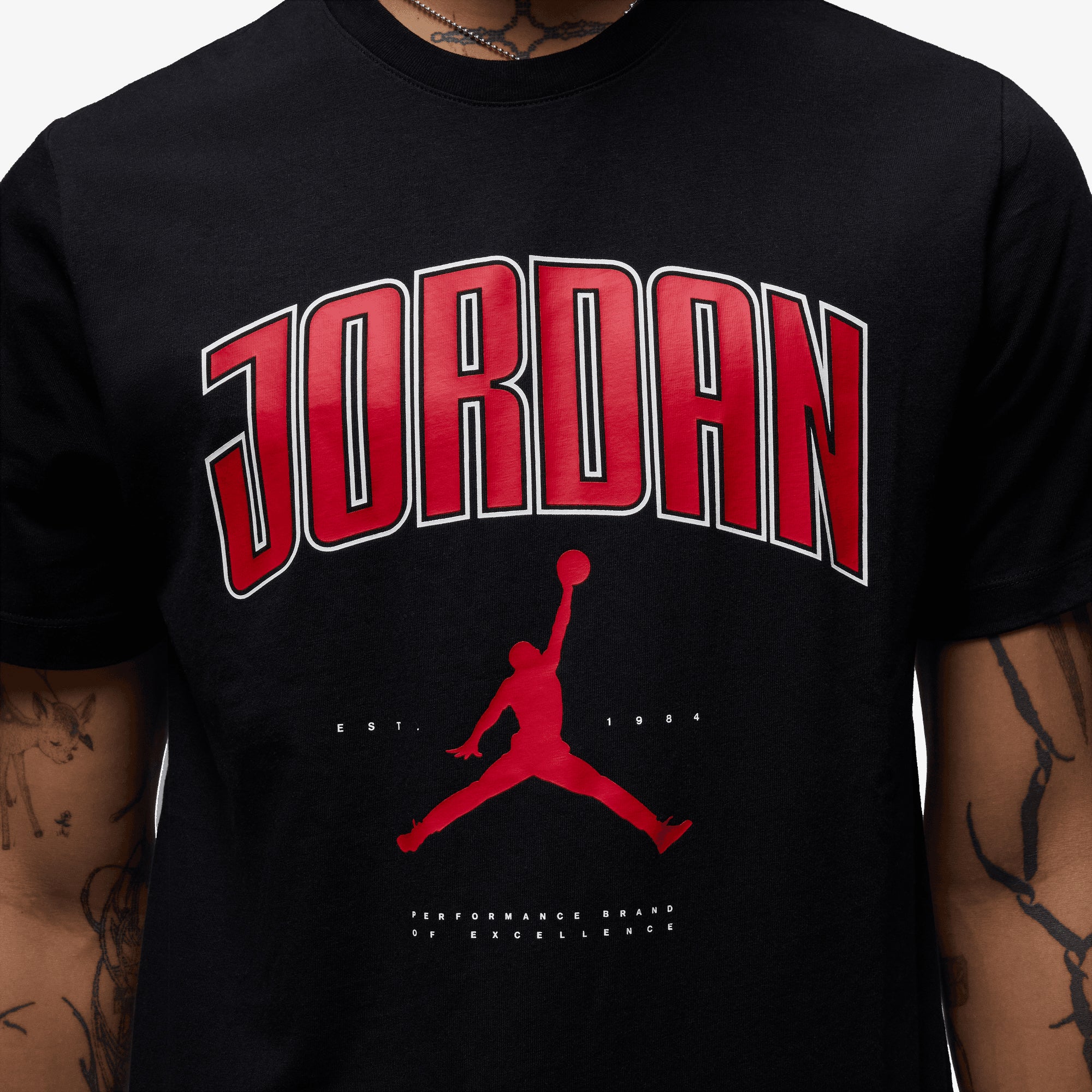 Jordan | JORDAN T-SHIRT { BLACK/GYM RED/GYM RED - Image 4
