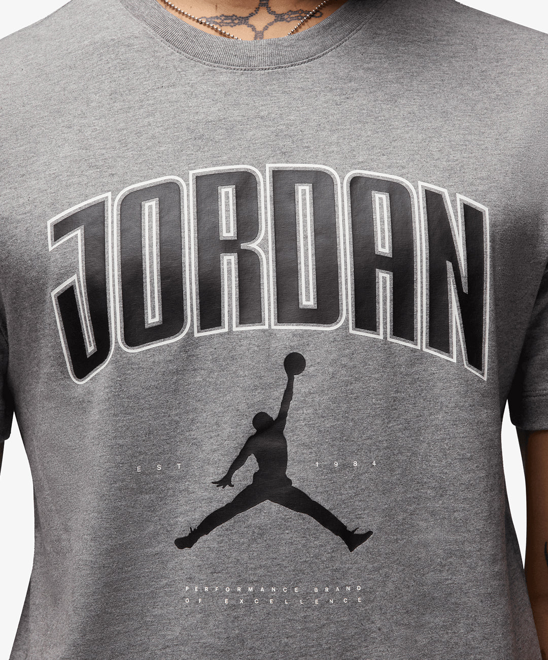 Jordan | JORDAN T-SHIRT { CARBON HEATHER/BLACK/BLACK - Image 4