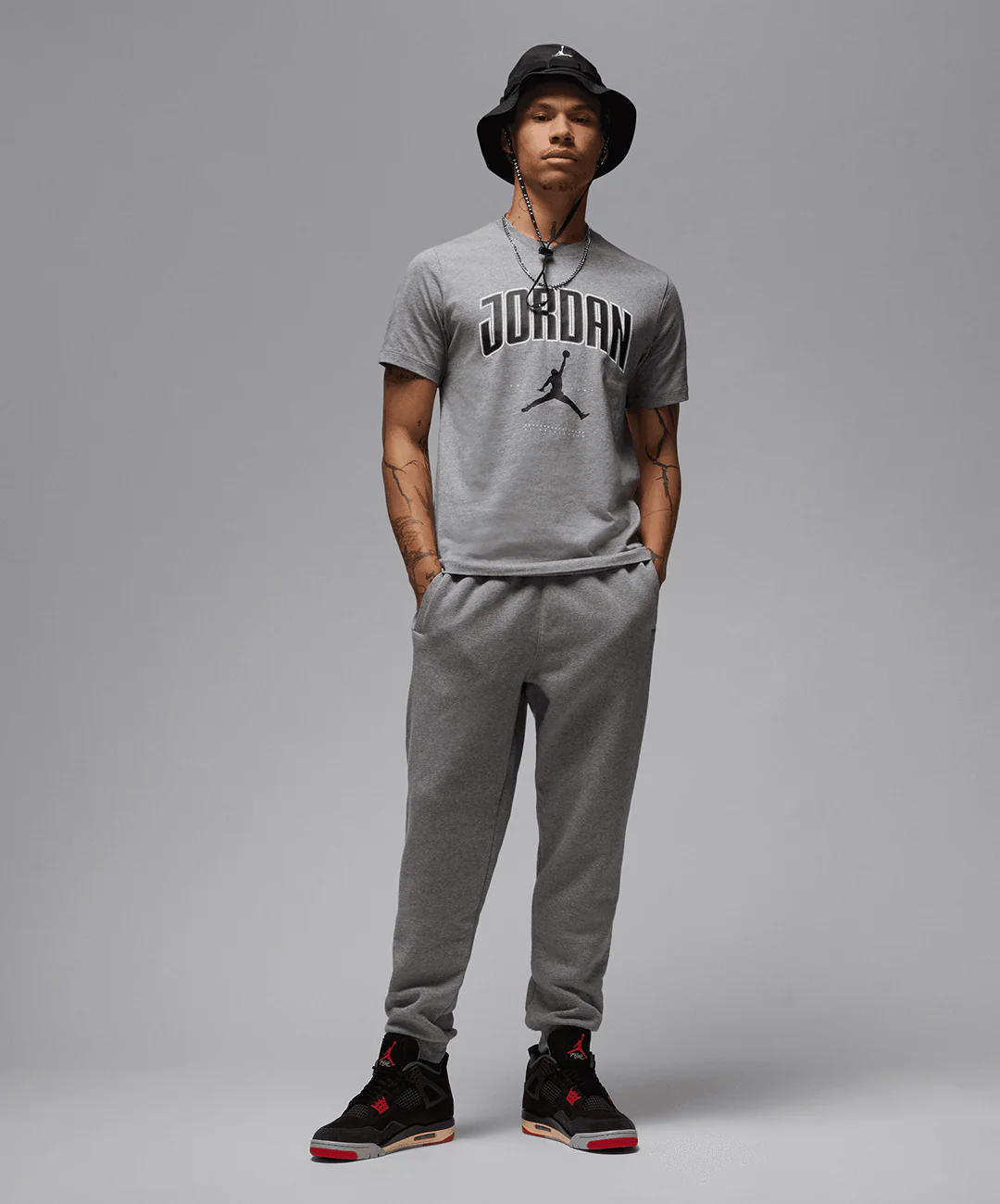 Jordan | JORDAN T-SHIRT { CARBON HEATHER/BLACK/BLACK - Image 5