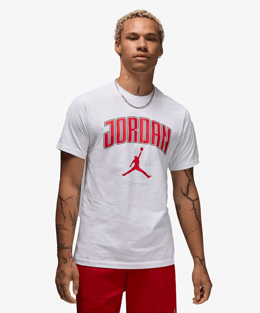 JORDAN | JORDAN T-SHIRT { WHITE/GYM RED/GYM RED