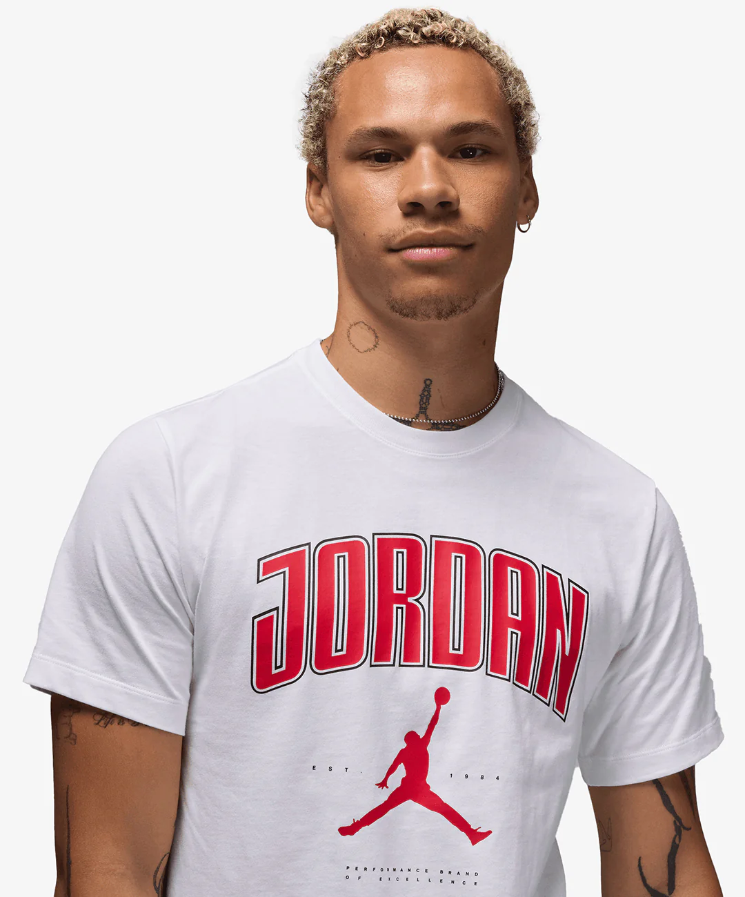 JORDAN | JORDAN T-SHIRT { WHITE/GYM RED/GYM RED - Image 3