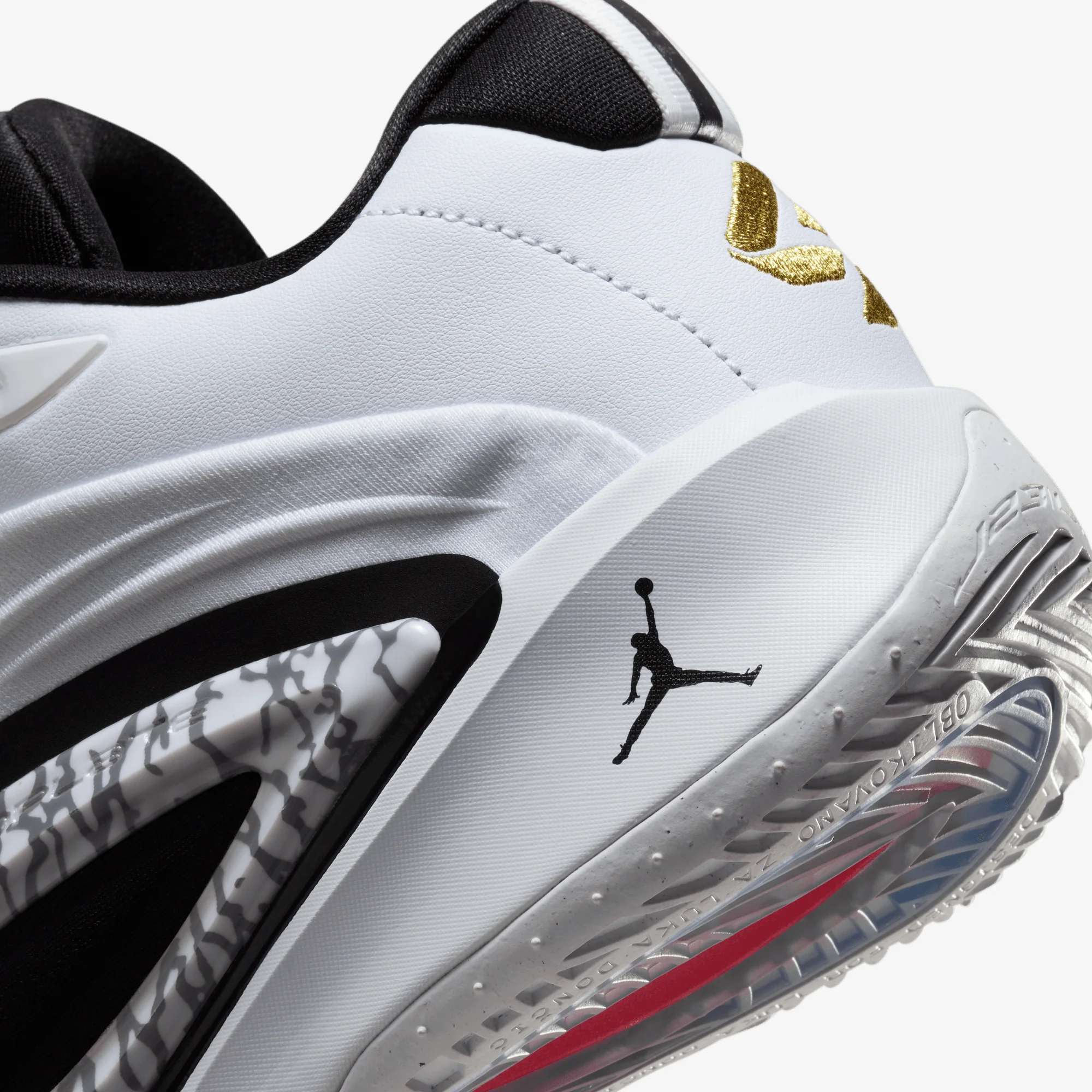 JORDAN | LUKA 3 PF "MOTORSPORT" { WHITE/METALLIC GOLD-BLACK-RED ORBIT - Image 6