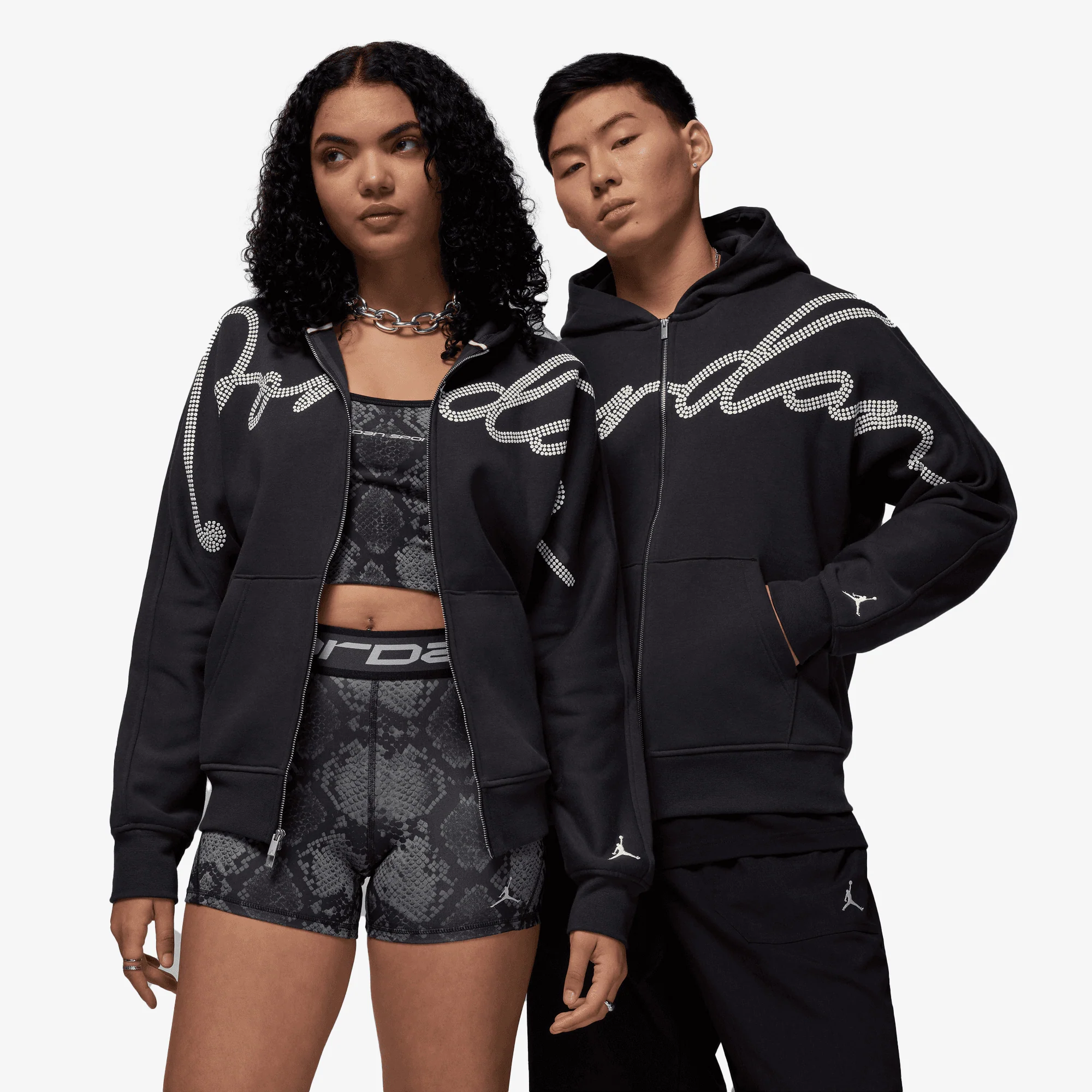 JORDAN | MVP FULL ZIP FLEECE HOODIE { OFF NOIR/SAIL/SAIL - Image 2