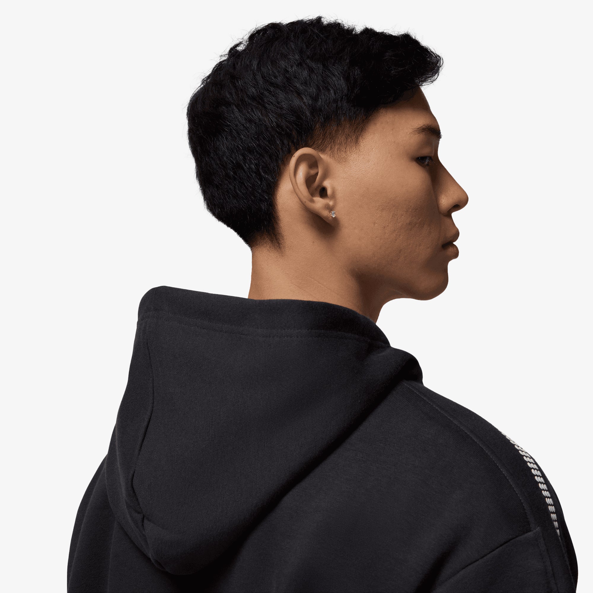 JORDAN | MVP FULL ZIP FLEECE HOODIE { OFF NOIR/SAIL/SAIL - Image 6