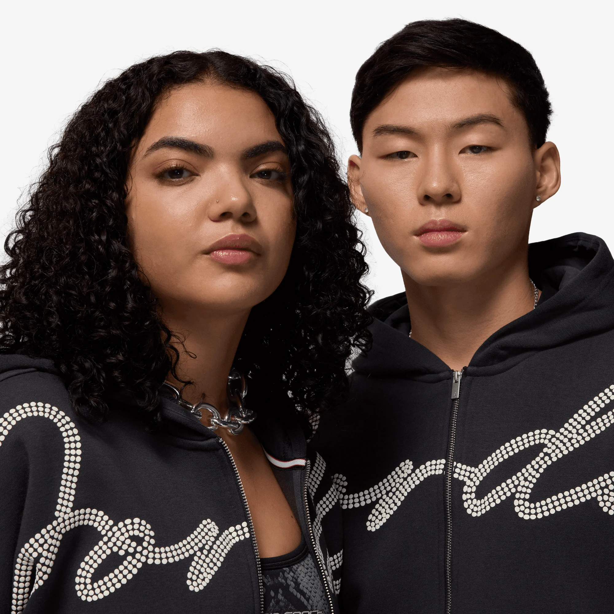 JORDAN | MVP FULL ZIP FLEECE HOODIE { OFF NOIR/SAIL/SAIL - Image 8