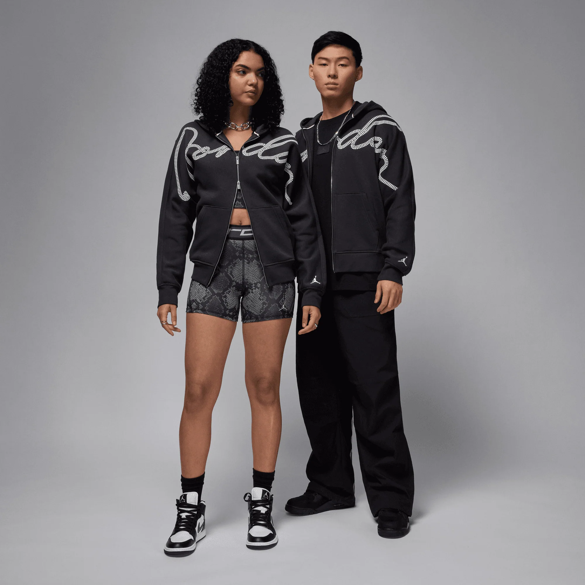 JORDAN | MVP FULL ZIP FLEECE HOODIE { OFF NOIR/SAIL/SAIL - Image 9