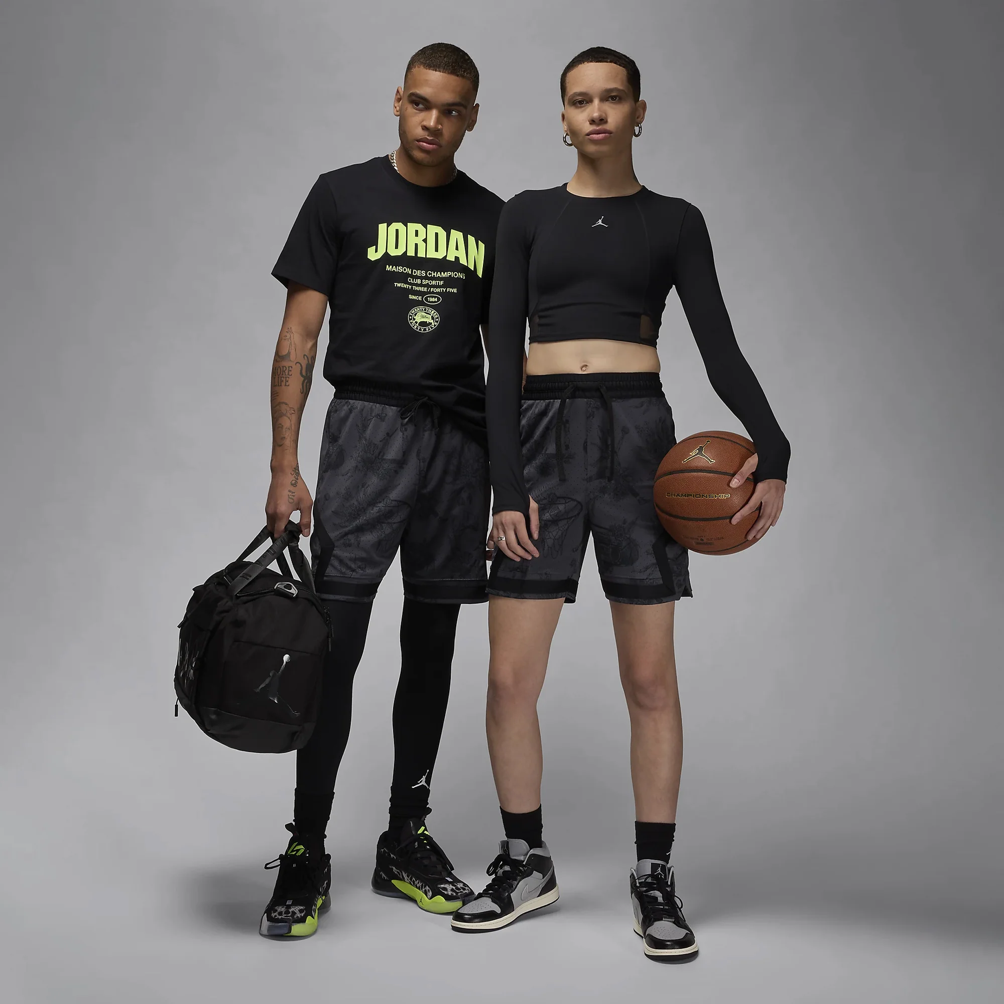 JORDAN | SPORT DRI-FIT PRINTED DIAMOND SHORTS { BLACK/DARK SHADOW/BLACK - Image 5