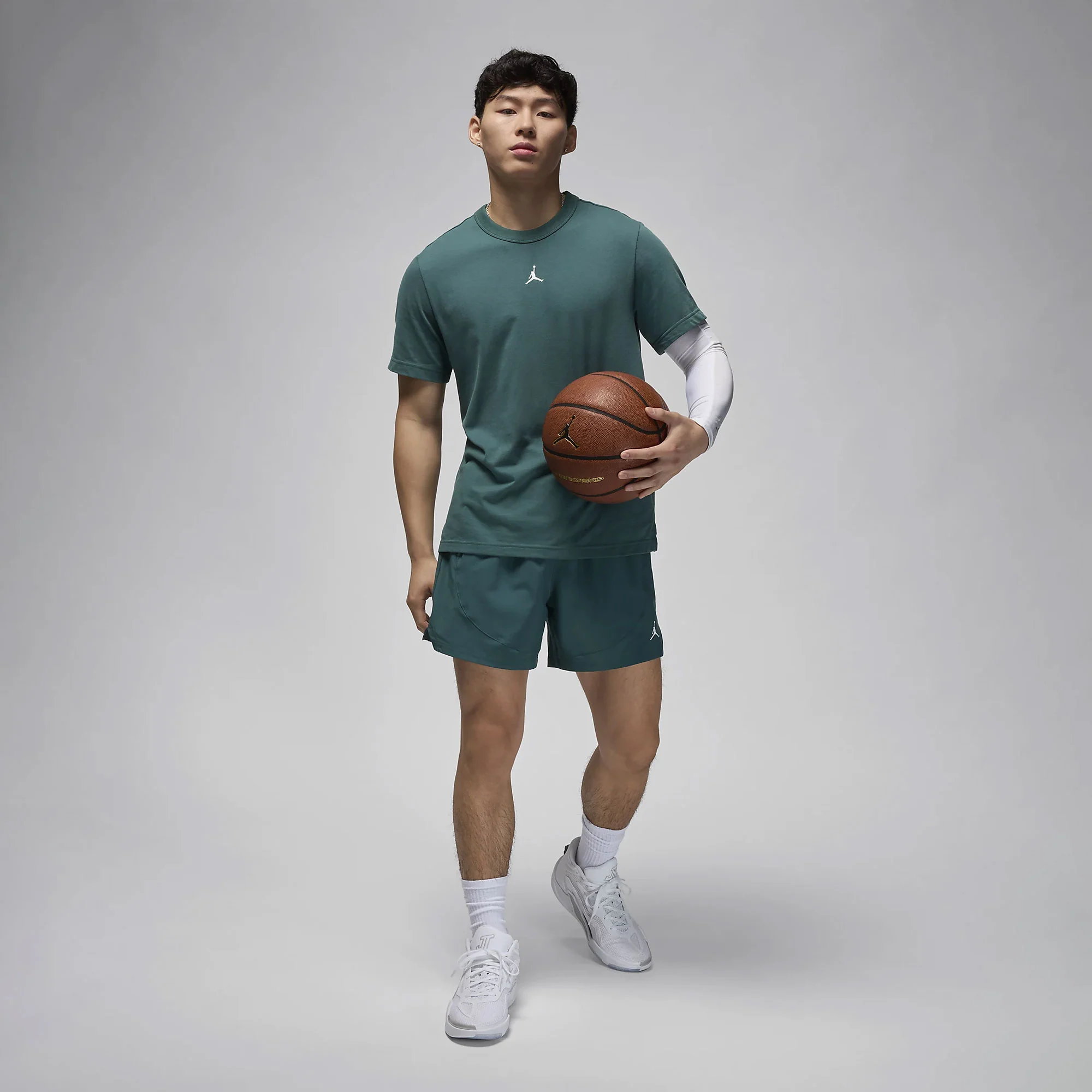 JORDAN | SPORT DRI-FIT SHORT-SLEEVE TOP { OXIDIZED GREEN/WHITE - Image 2