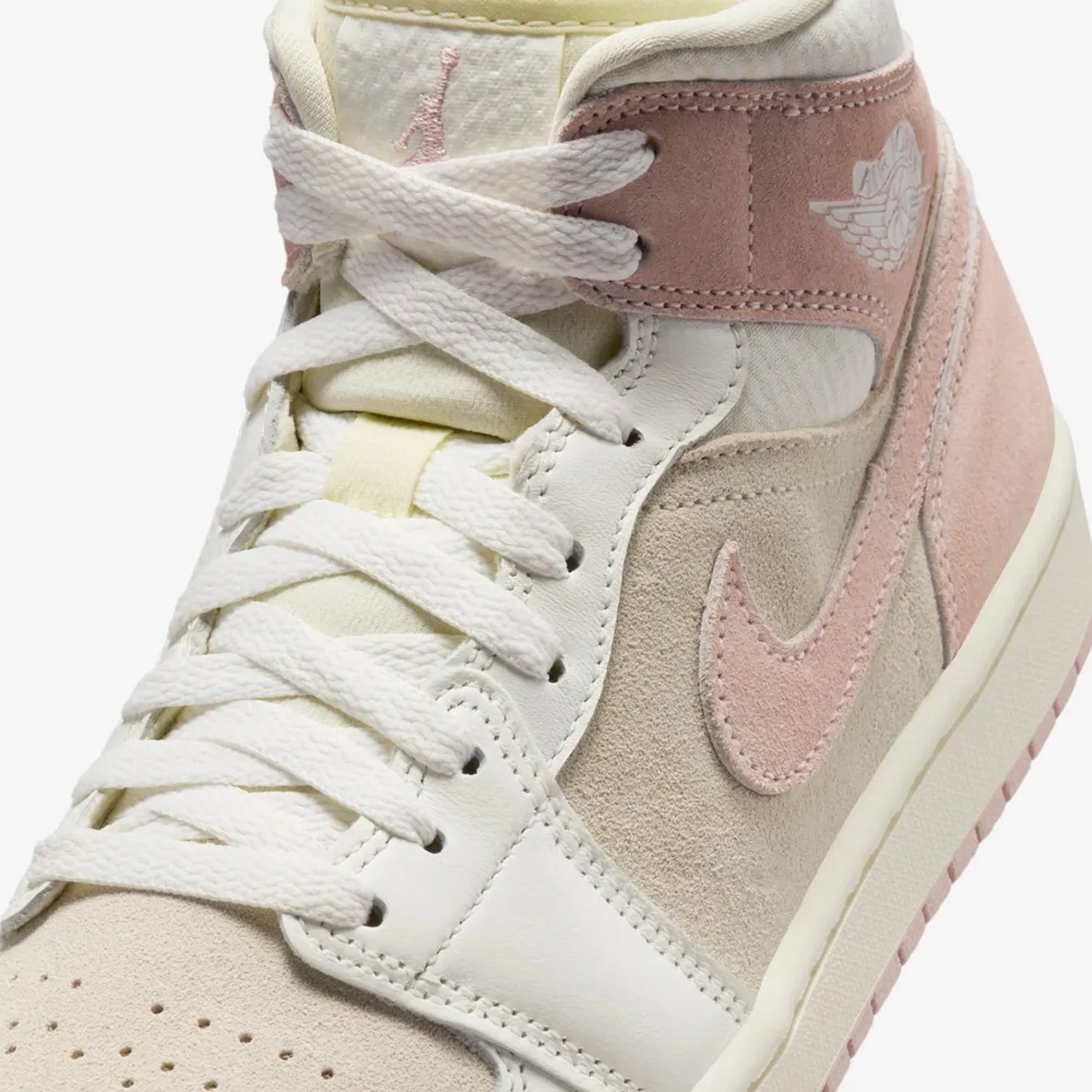 JORDAN | AIR JORDAN 1 MID SE { COCONUT MILK/LEGEND PINK-SAIL - Image 4