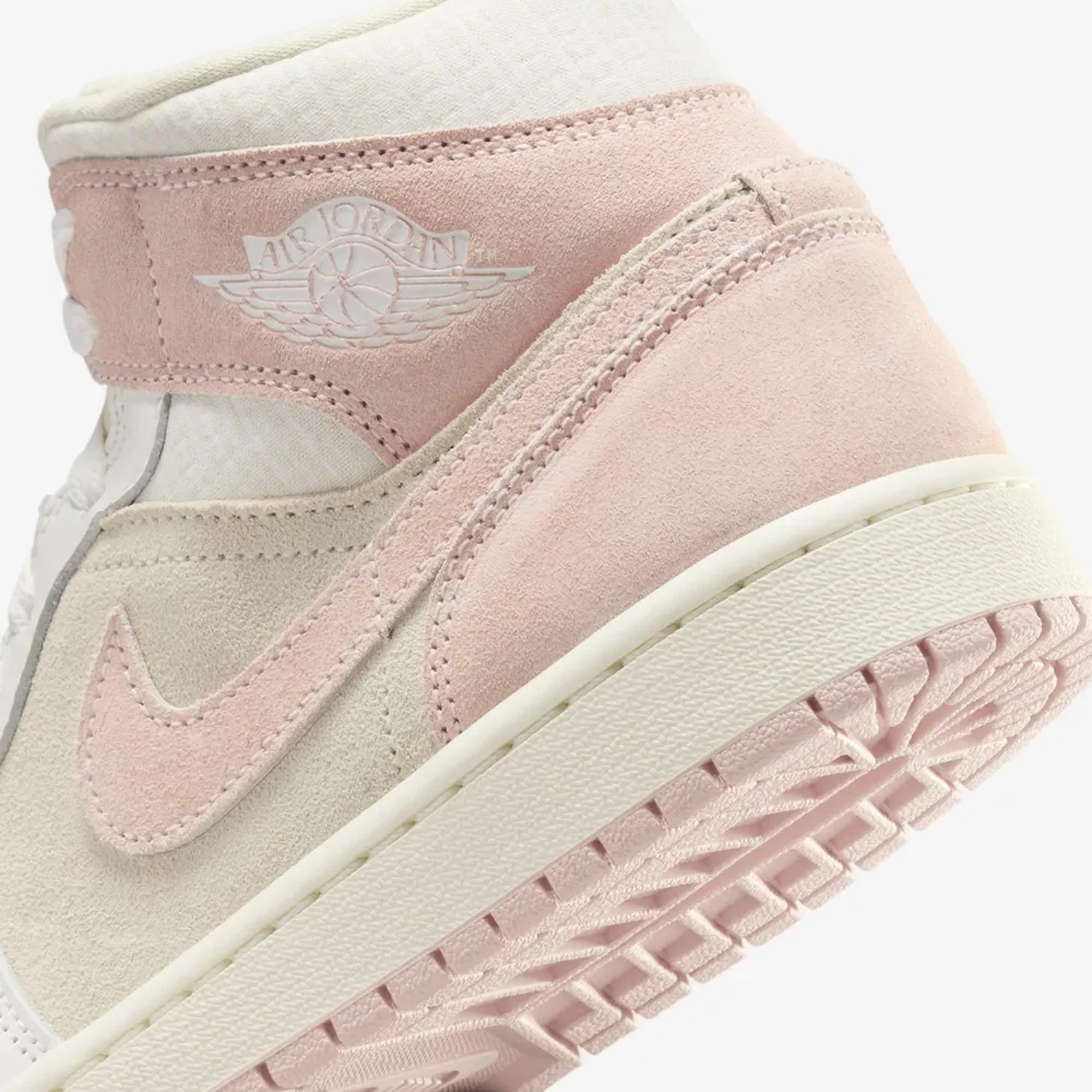 JORDAN | AIR JORDAN 1 MID SE { COCONUT MILK/LEGEND PINK-SAIL - Image 5
