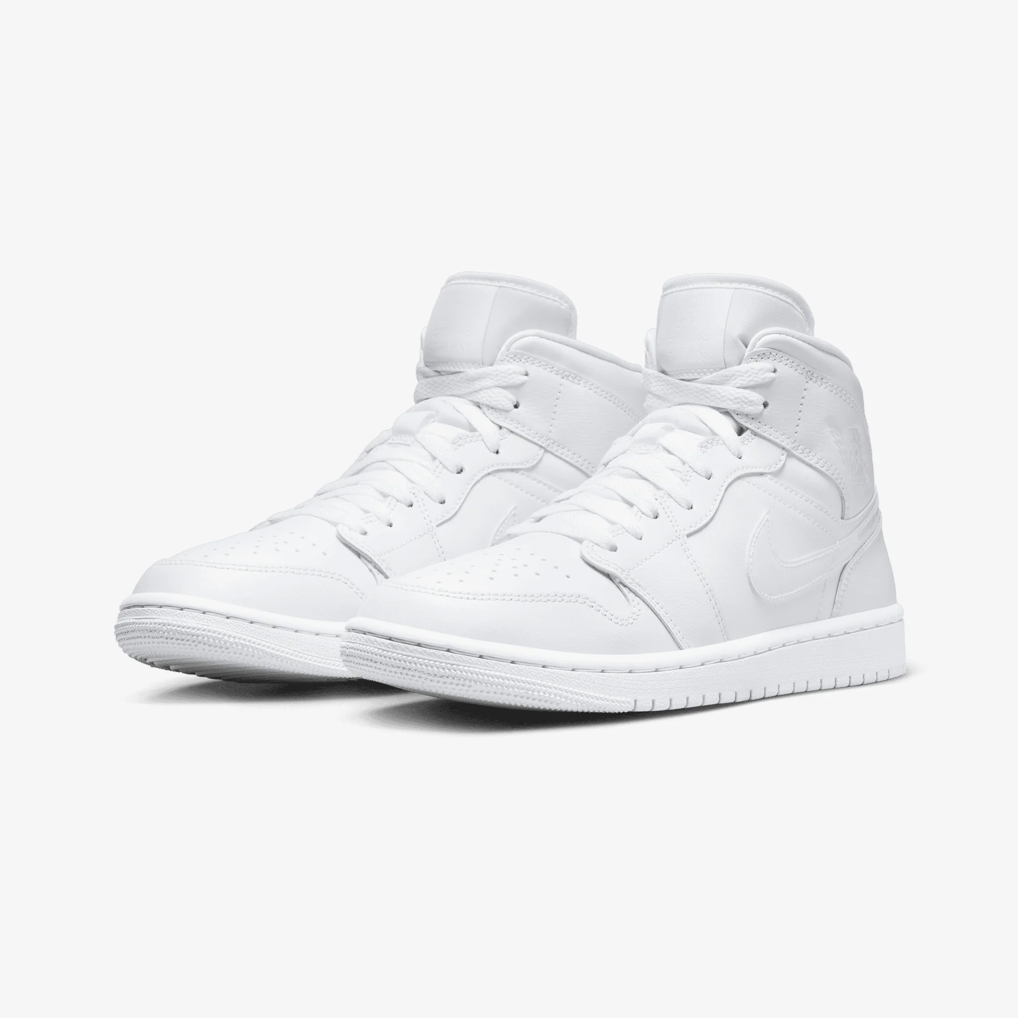 JORDAN | AIR JORDAN 1 MID { WHITE/WHITE-WHITE - Image 3