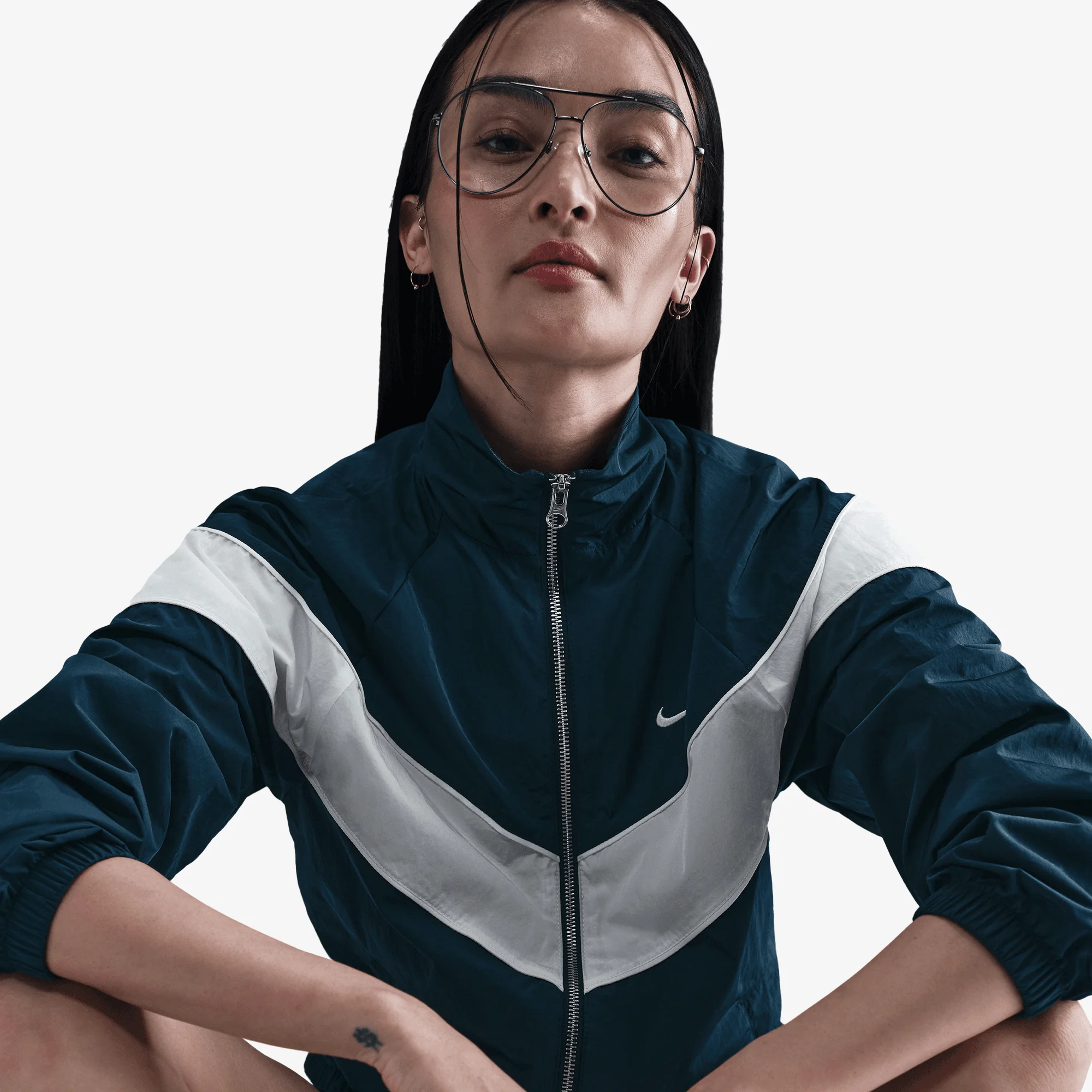 NIKE | WINDRUNNER UV WOVEN FULL-ZIP JACKET { ARMORY NAVY/SAIL/WHITE - Image 5