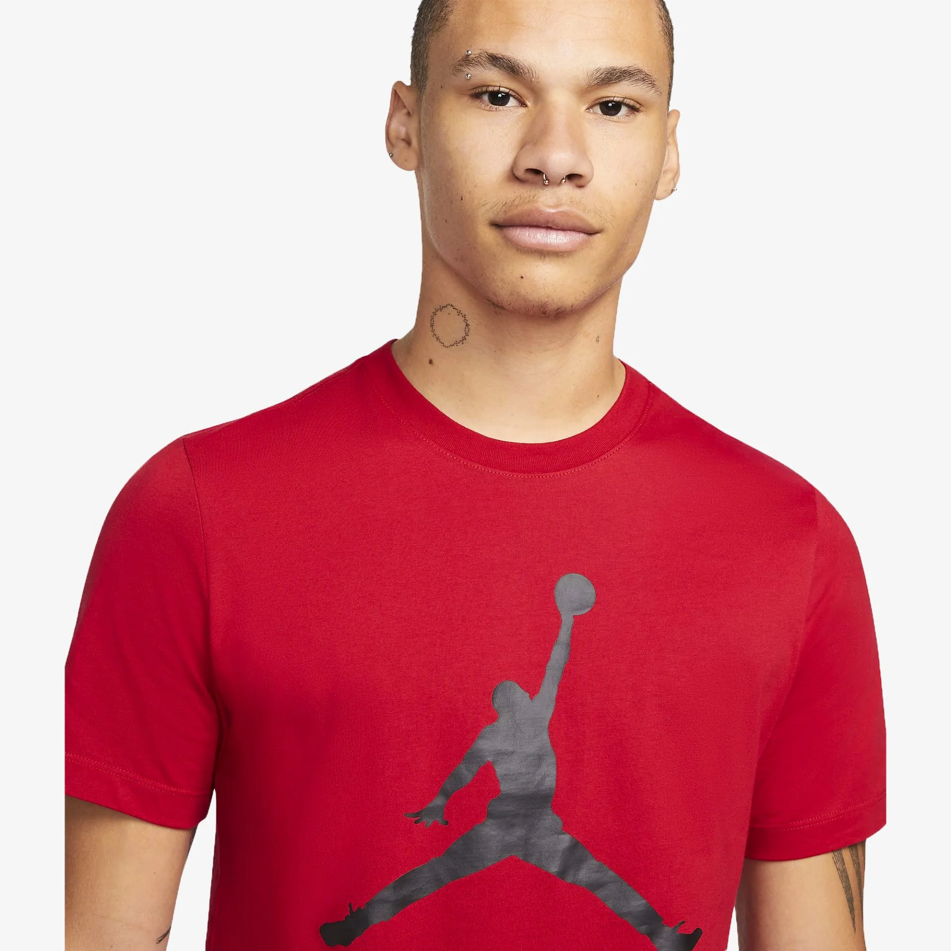Nike | JORDANJ JUMPMAN T-SHIRT { BLACK / GYM RED - Image 2