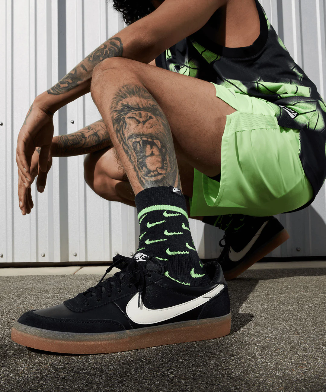 Nike | KILLSHOT 2 LEATHER { BLACK/SAIL-GUM YELLOW - Image 5