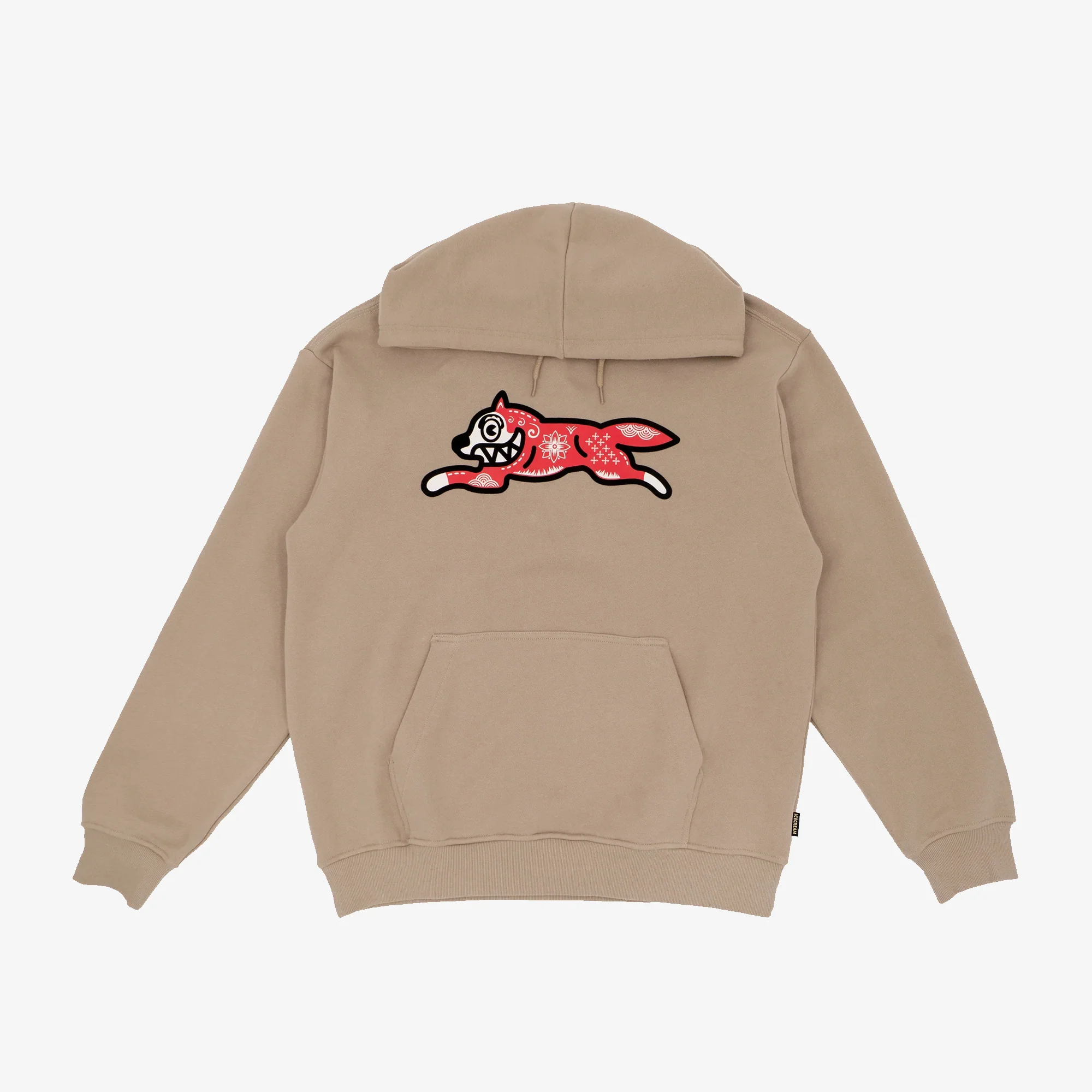 Icecream | KIRIGAMI RUNNING DOG FLOCK HOODIE { BEIGE