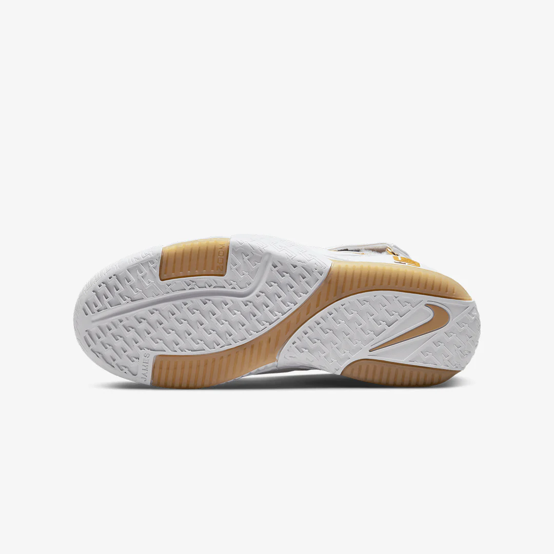 Nike | LEBRON 2 MACCABI { WHITE/METALLIC GOLD-VARSITY CRIMSON - Image 6