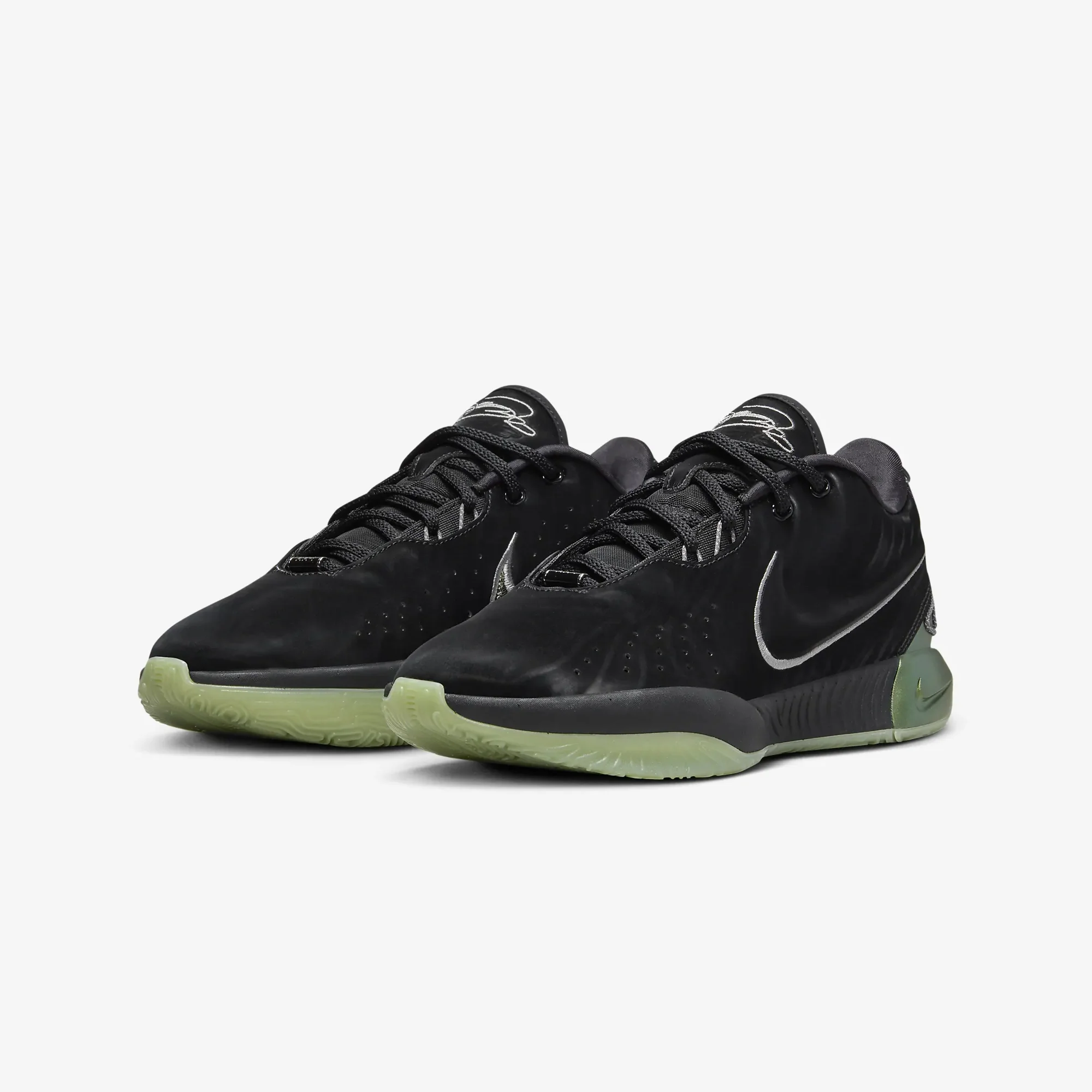 Nike | LEBRON XXI "TAHITIAN" EP { BLACK/MTLC PEWTER-IRON GREY-OIL GREEN - Image 2
