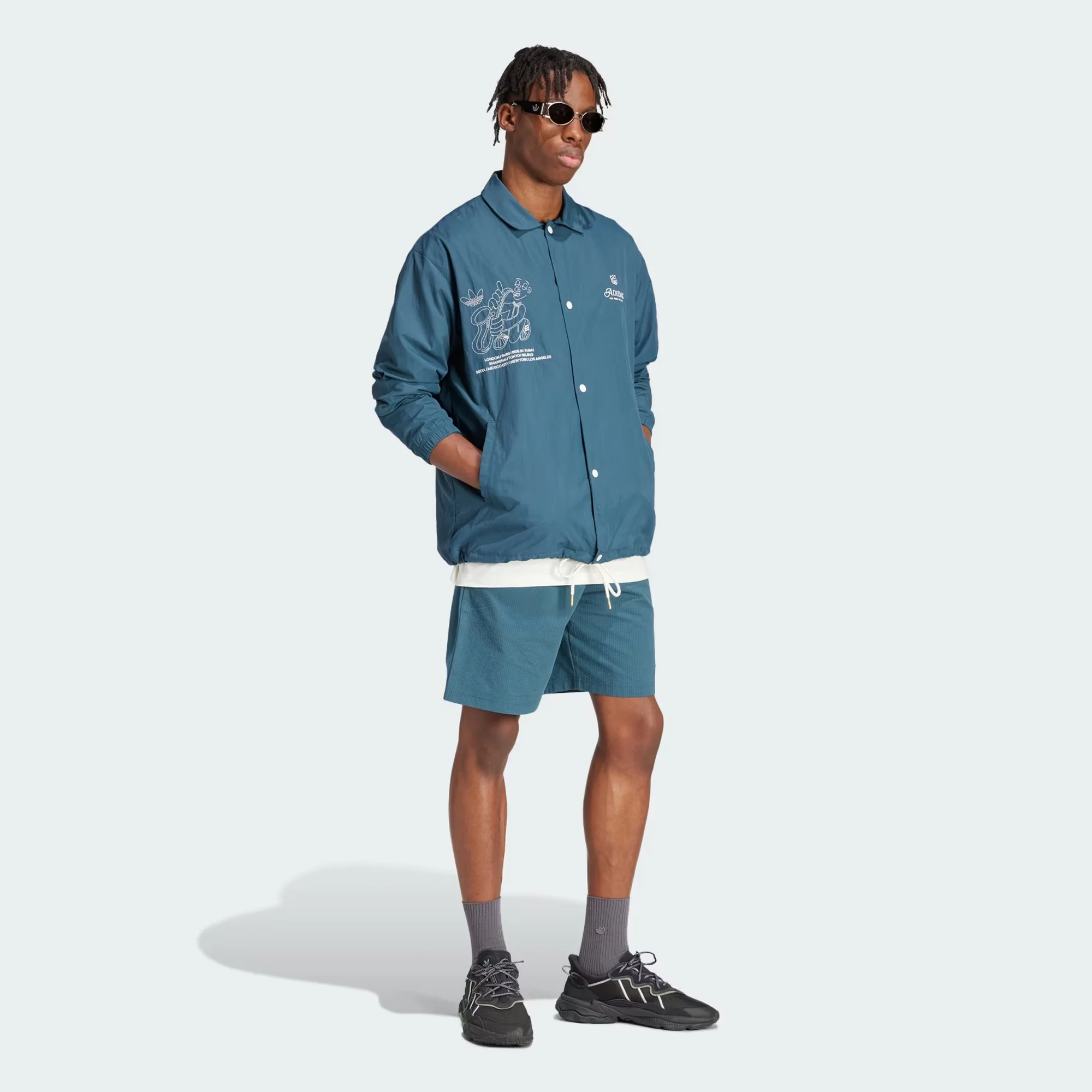 Adidas Originals | LEISURE COACH JACKET { BLUE - Image 6